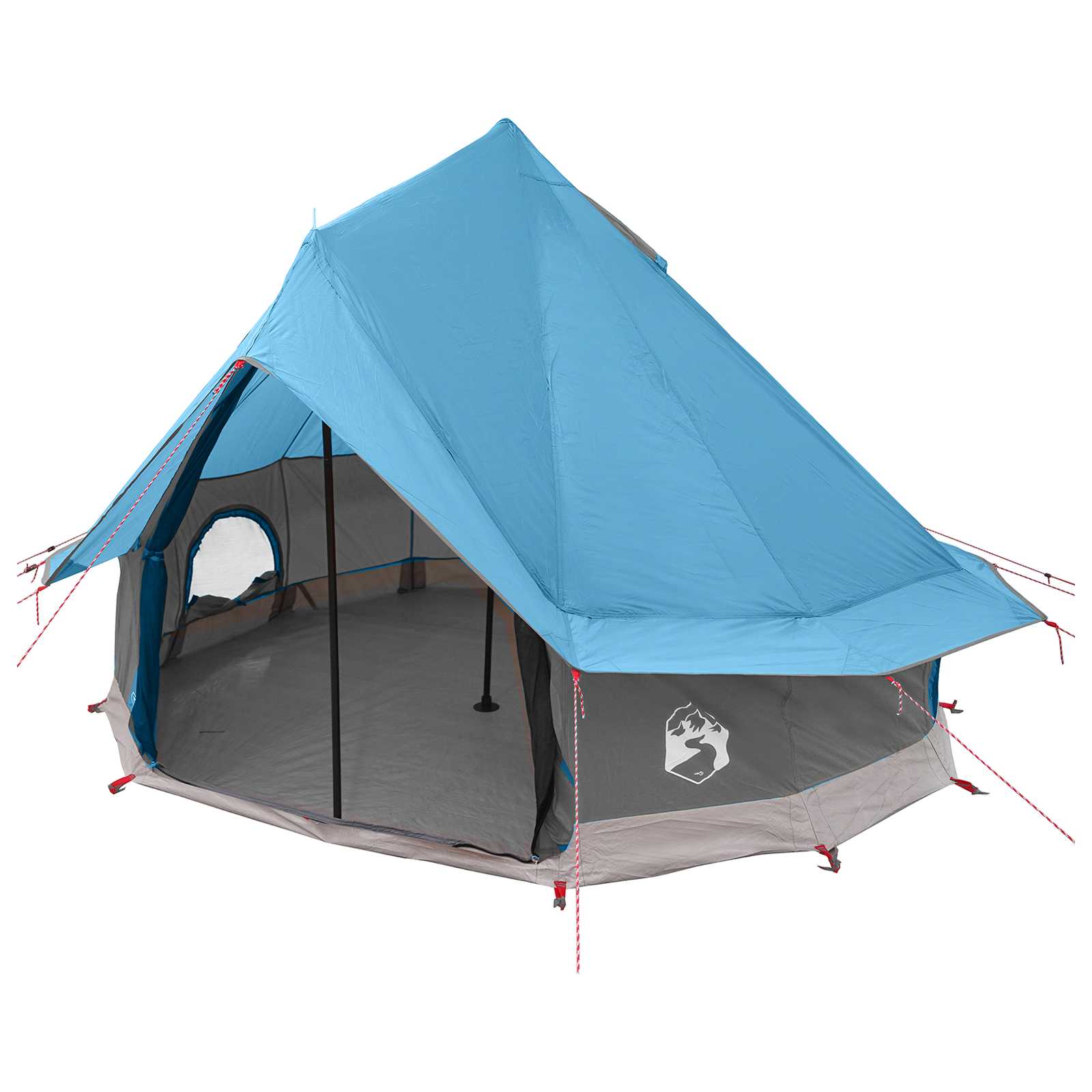 Tipi Zelt 4 Personen Blau Polyester und Stahl