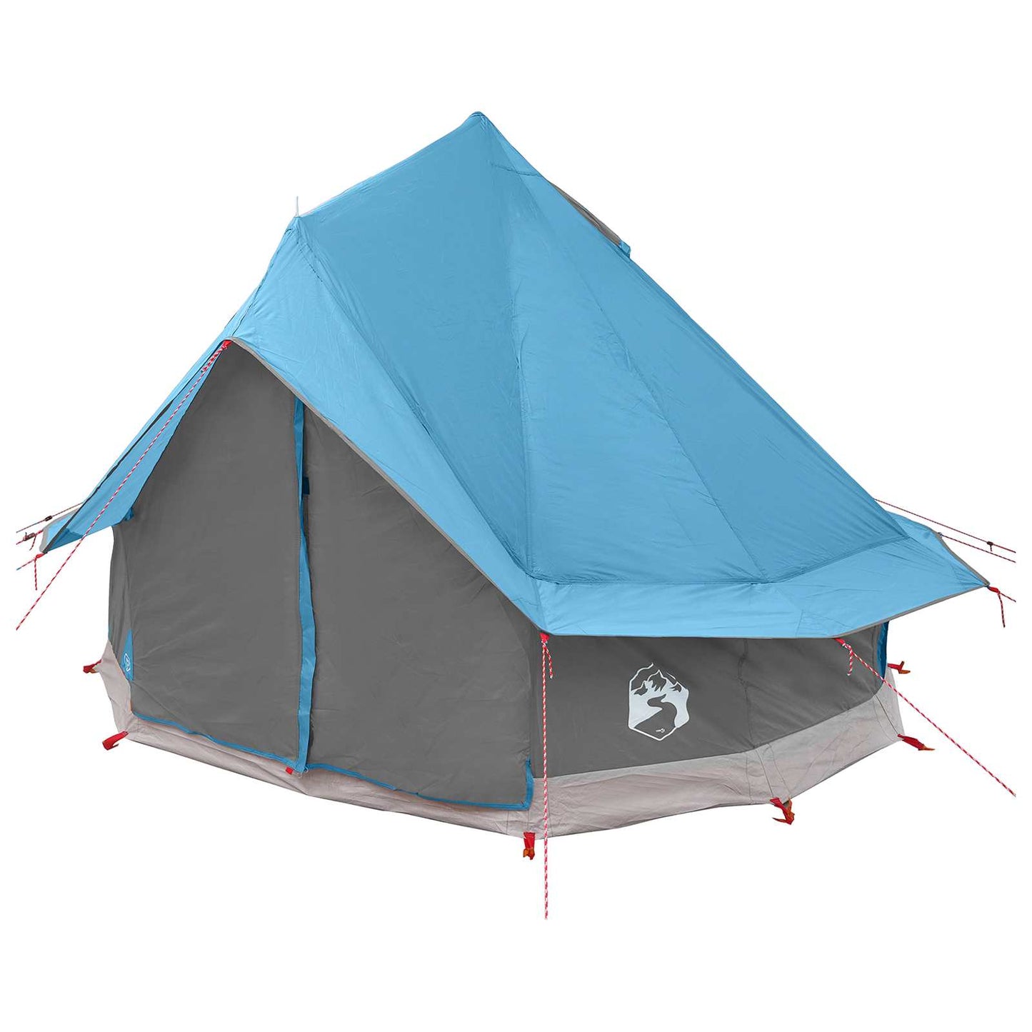 Tipi Zelt 4 Personen Blau Polyester und Stahl
