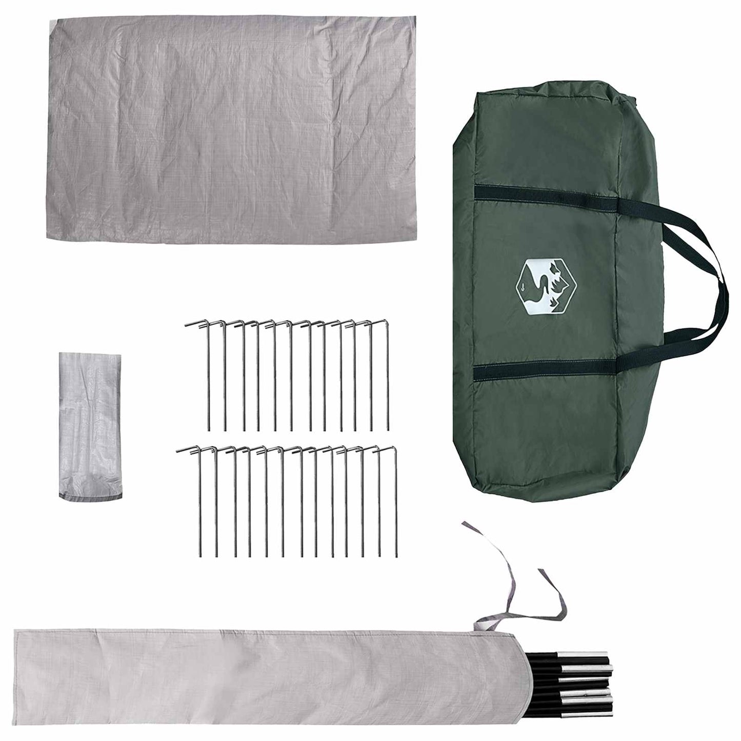 Tipi Zelt 4 Personen Olivegrün Polyester und Stahl