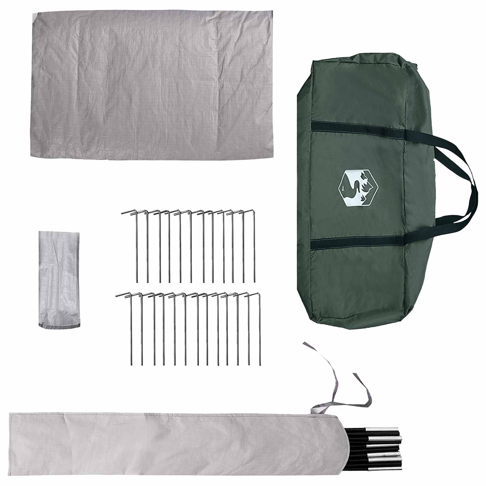 Tipi Zelt 4 Personen Olivegrün Polyester und Stahl