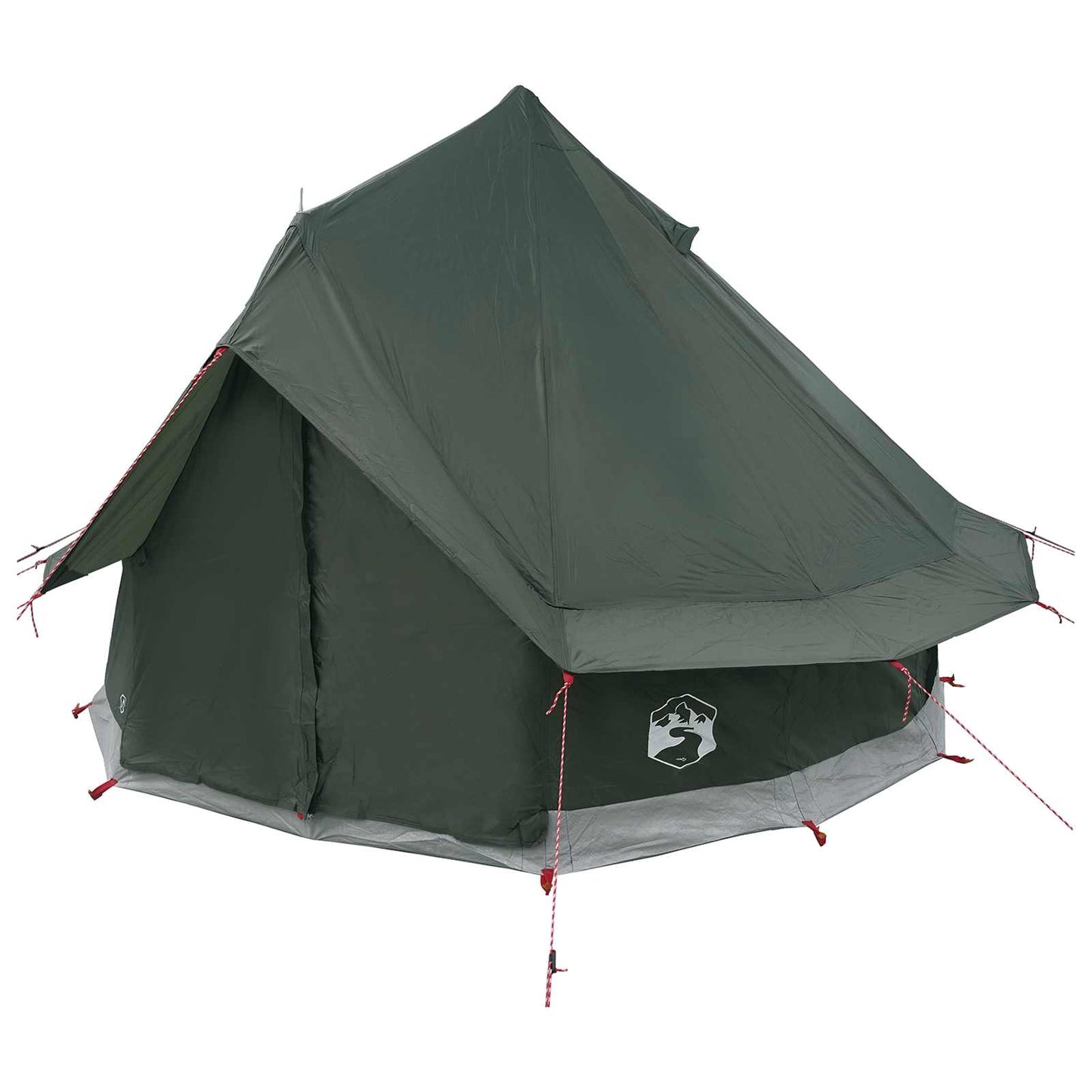 Tipi Zelt 4 Personen Olivegrün Polyester und Stahl