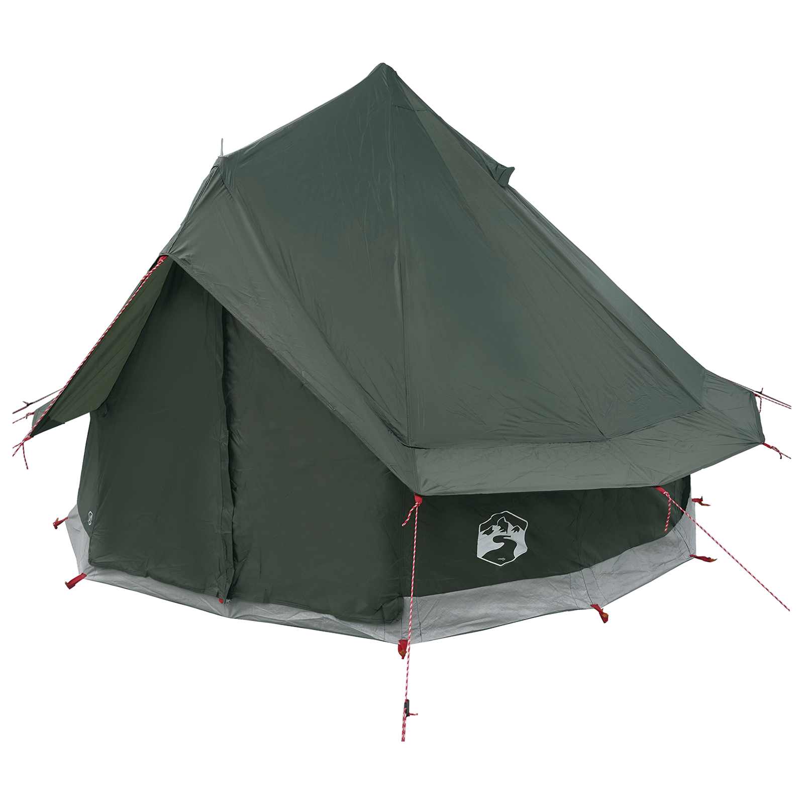 Tipi Zelt 4 Personen Olivegrün Polyester und Stahl