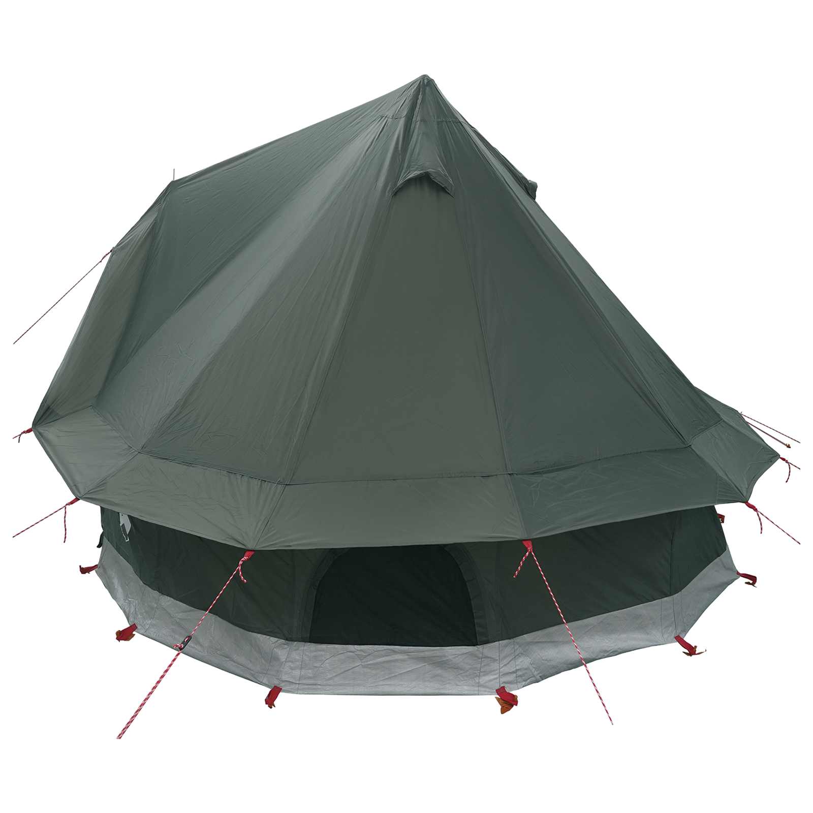 Tipi Zelt 4 Personen Olivegrün Polyester und Stahl