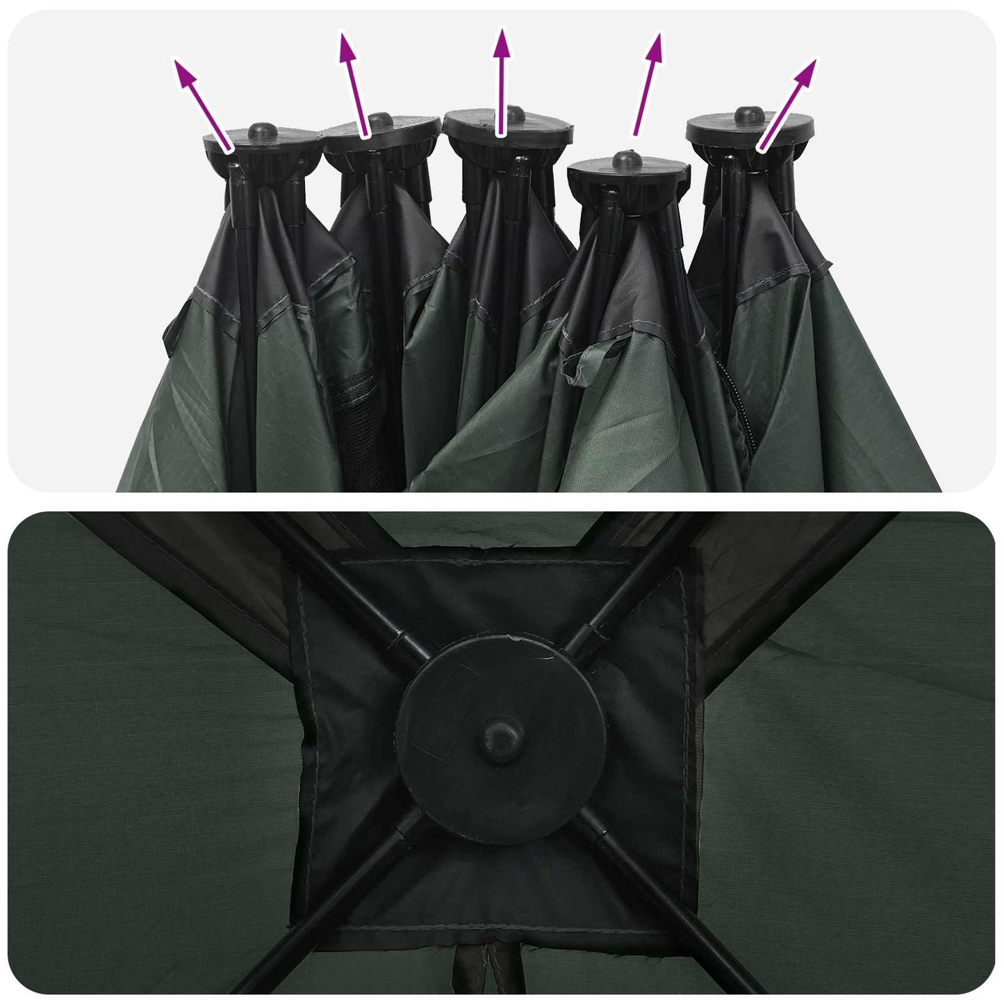 Huntingzelt Olivegrün 143 x 143 x 165 cm Polyester und Stahl
