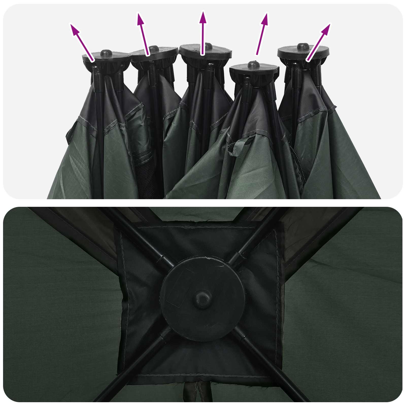 Huntingzelt Olivegrün 143 x 143 x 165 cm Polyester und Stahl