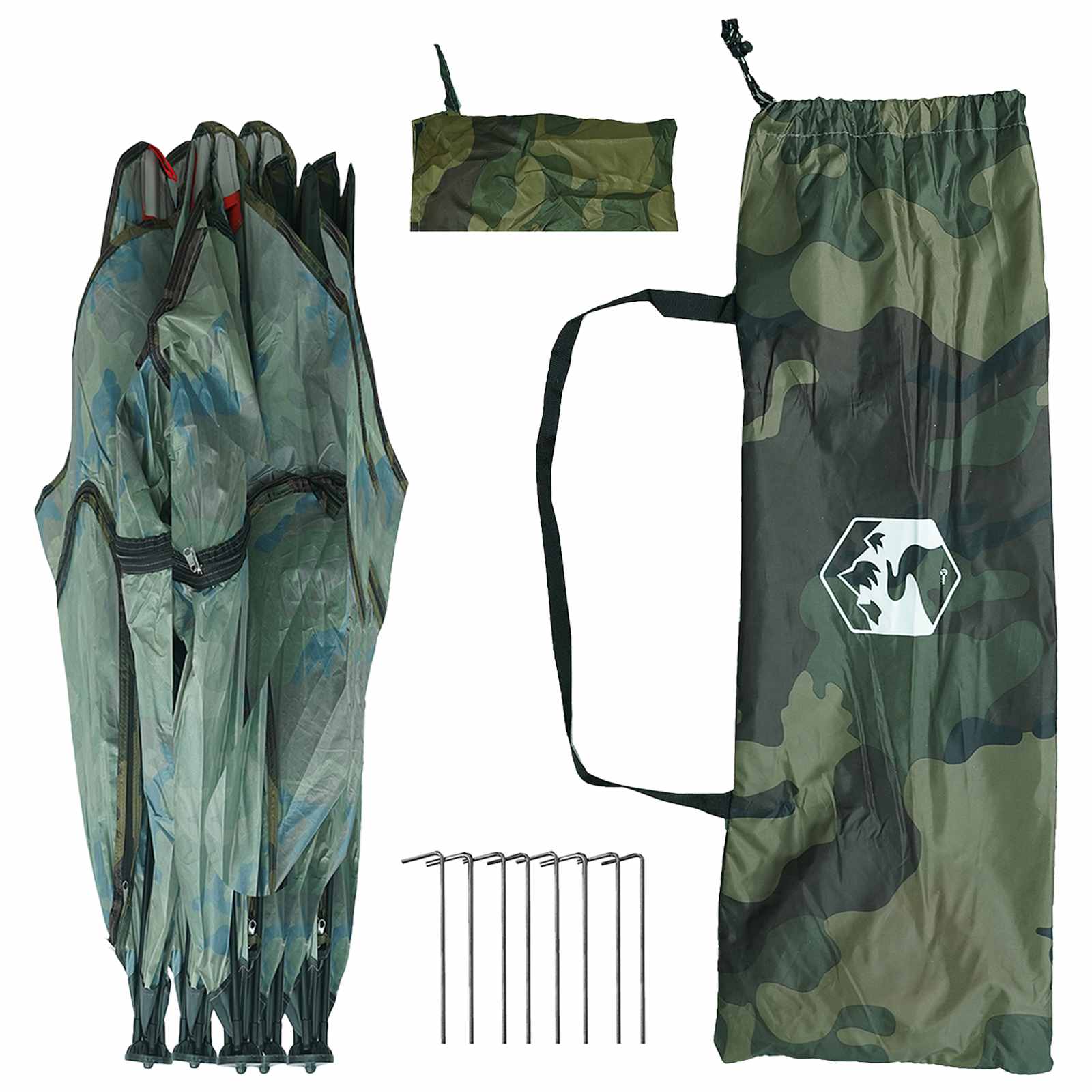 Huntingzelt Tarnung 143 x 143 x 165 cm Polyester und Stahl