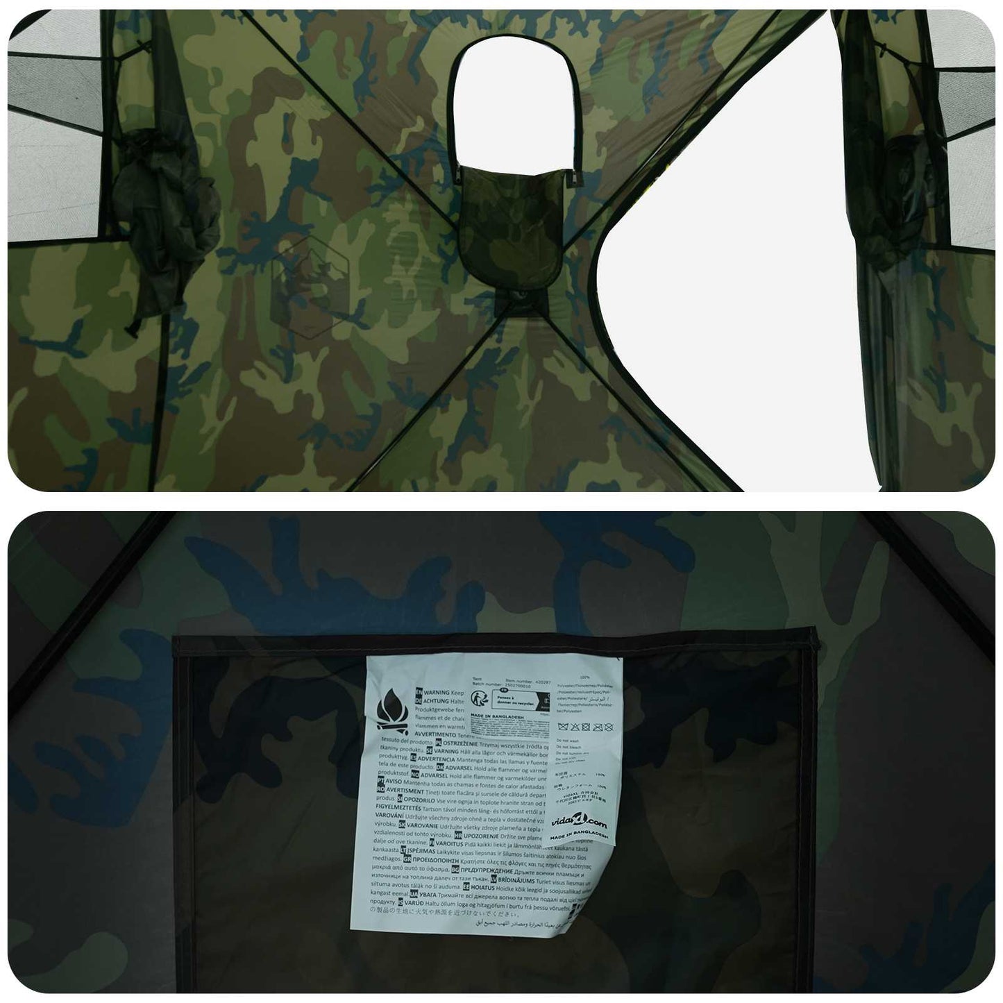 Huntingzelt Tarnung 143 x 143 x 165 cm Polyester und Stahl