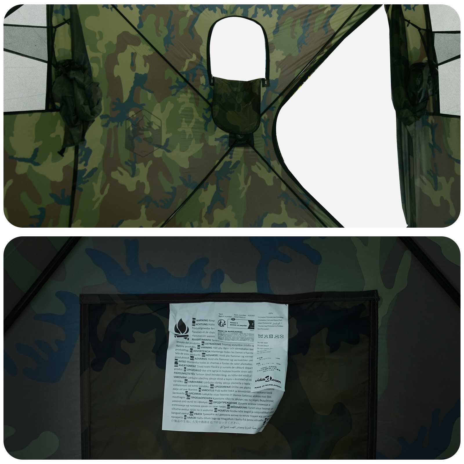 Huntingzelt Tarnung 143 x 143 x 165 cm Polyester und Stahl