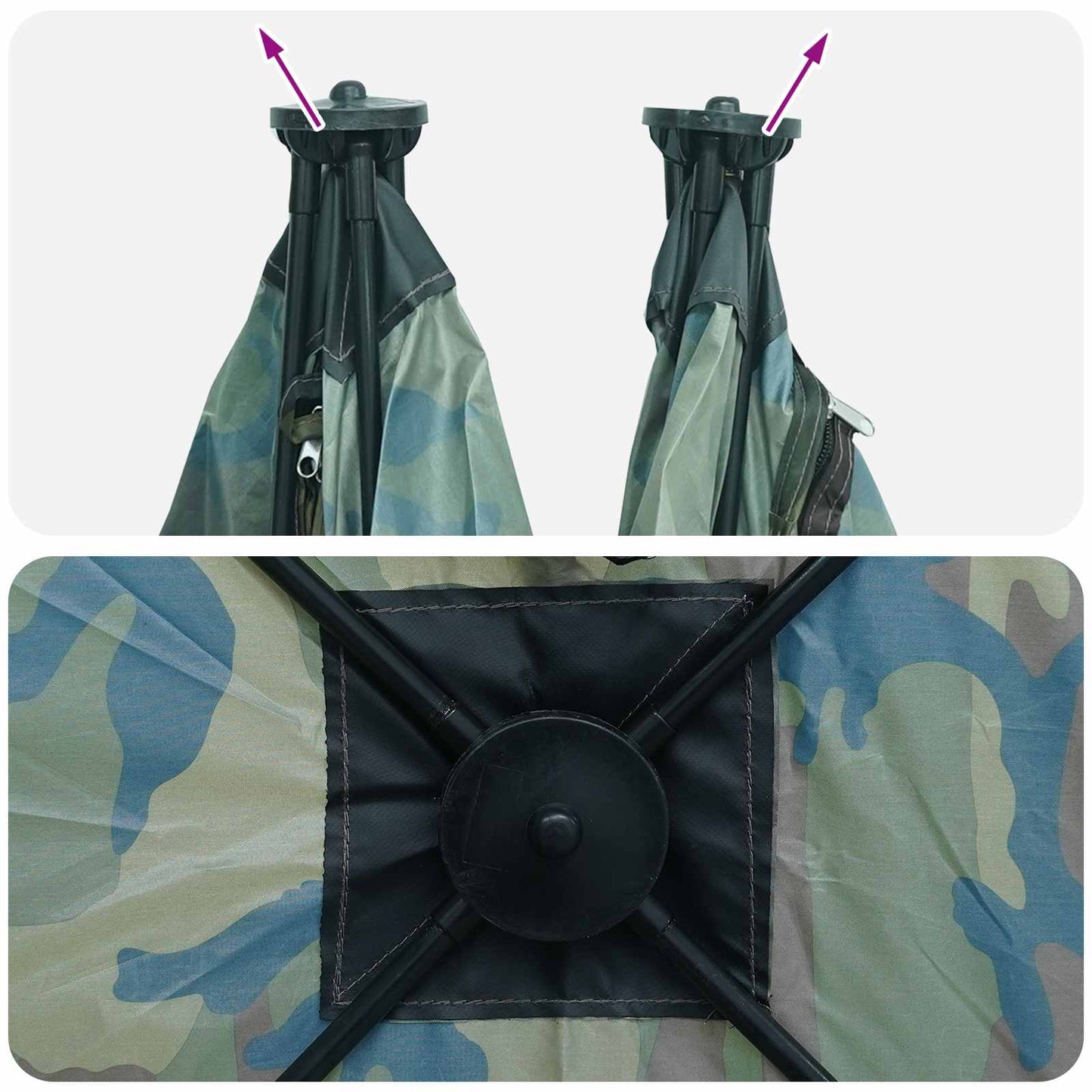 Huntingzelt 145 x 145 x 150 cm Tarnung Polyester und Stahl