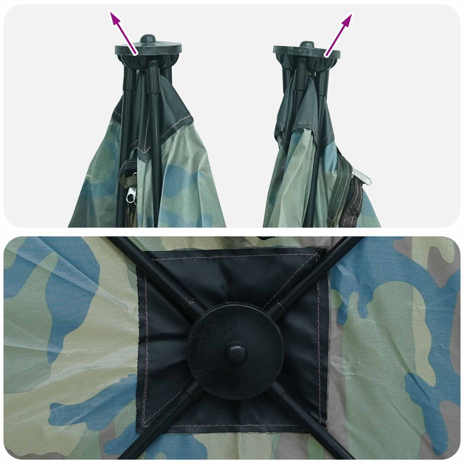 Huntingzelt 145 x 145 x 150 cm Tarnung Polyester und Stahl
