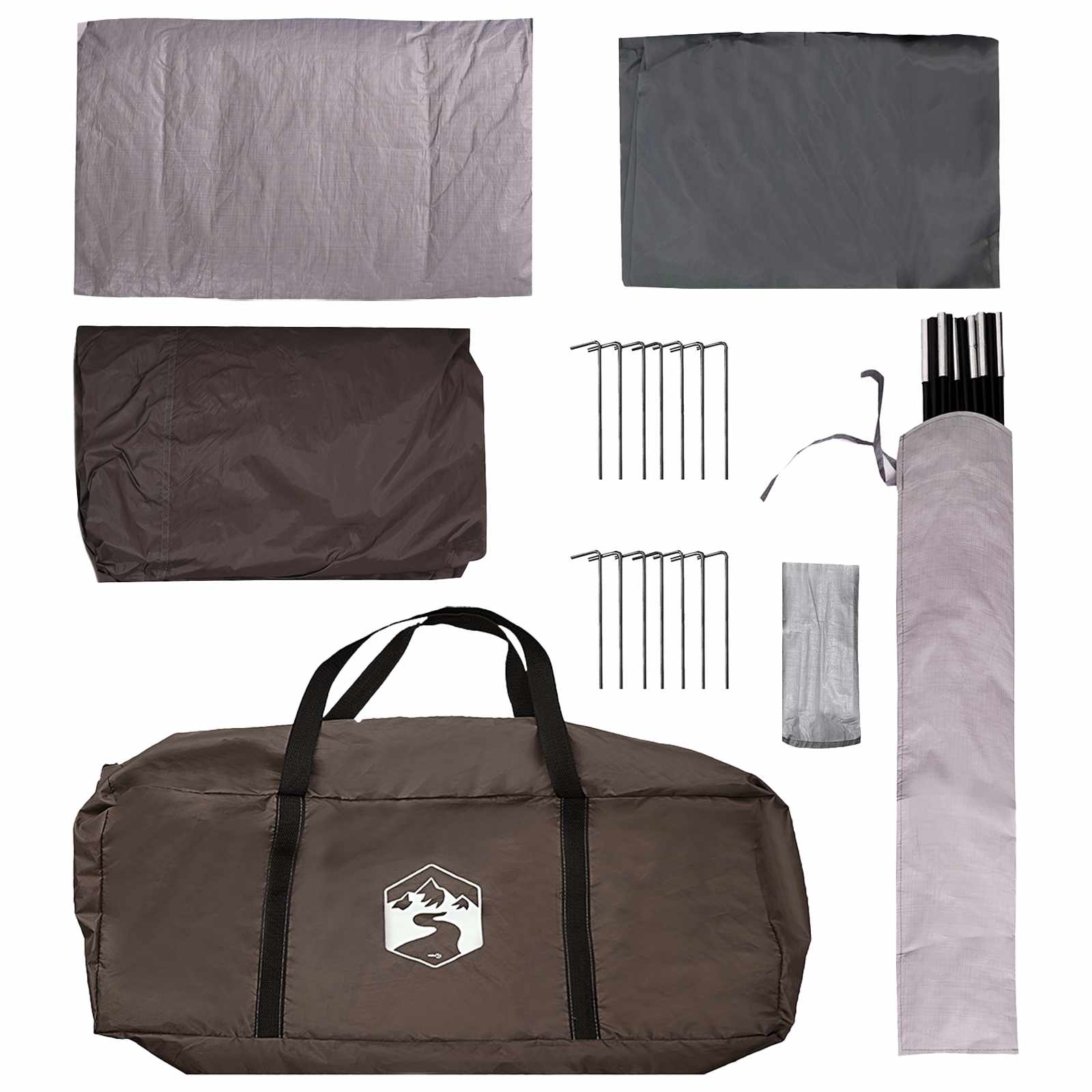 Familienzelt 8 Personen Braun Grau Polyester