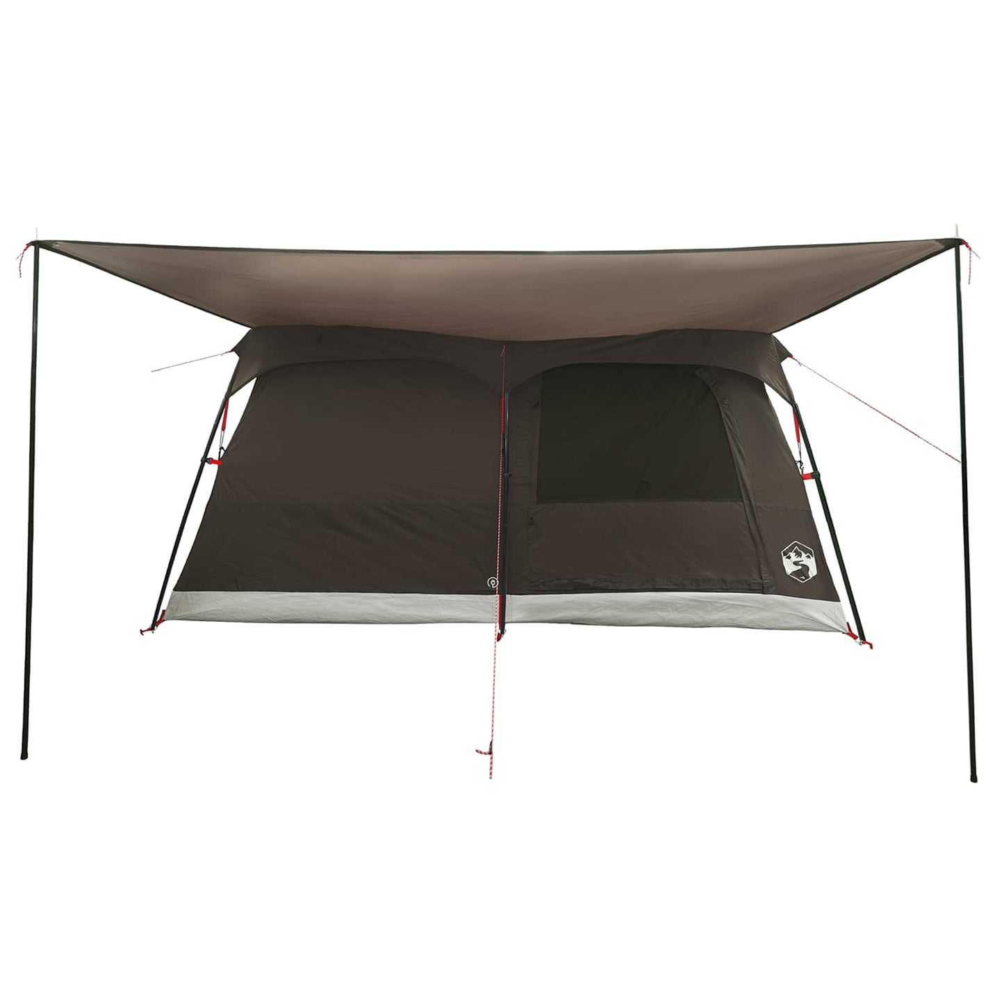 Familienzelt 10 Personen Braun Grau Polyester und Stahl
