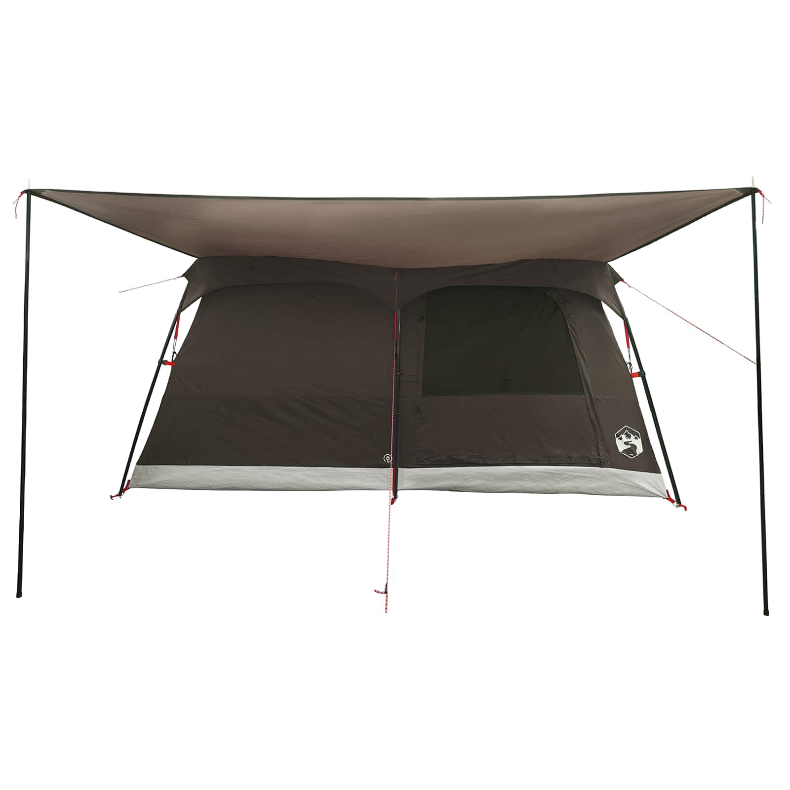 Familienzelt 10 Personen Braun Grau Polyester und Stahl