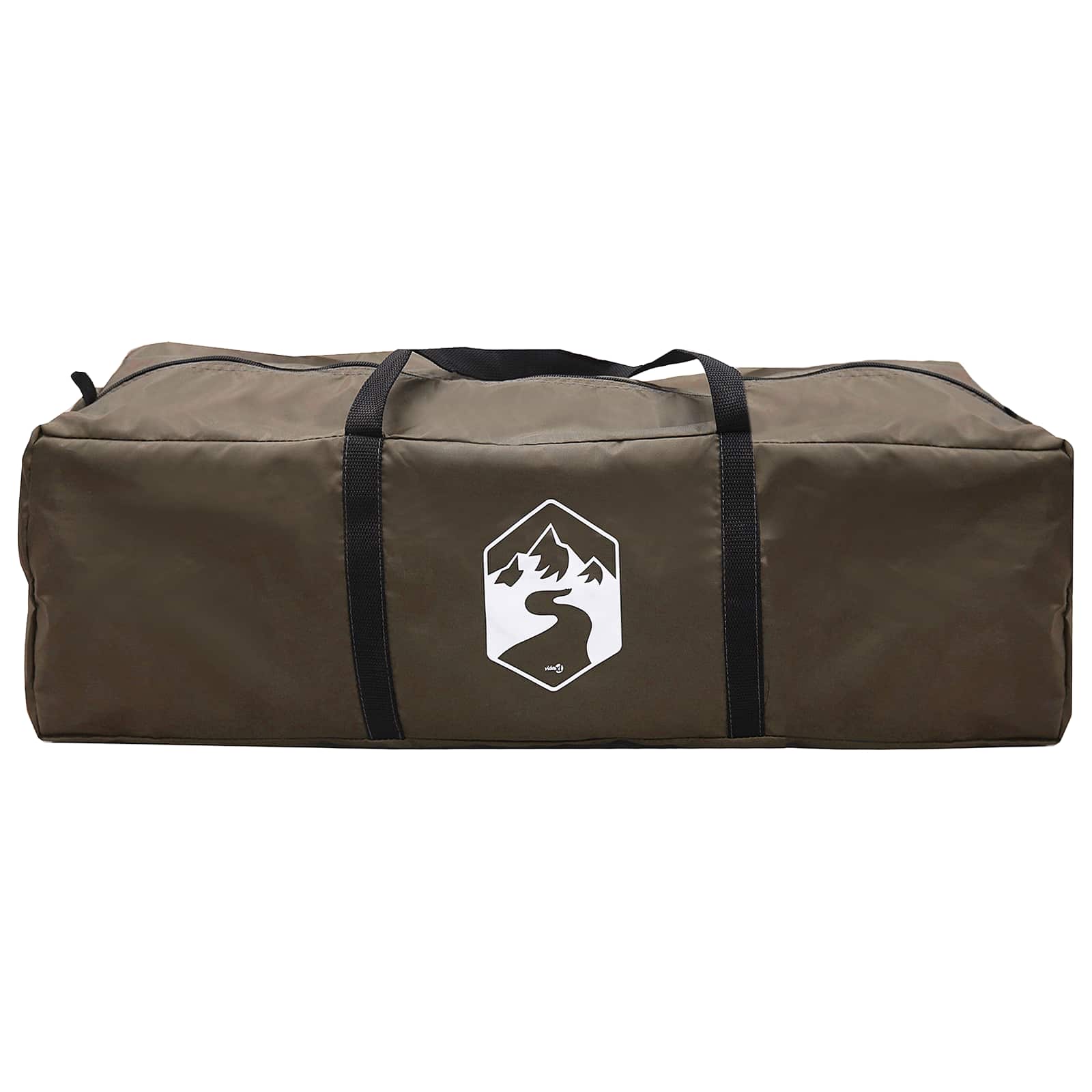 Familienzelt 14 Personen Braun Grau Polyester und Stahl