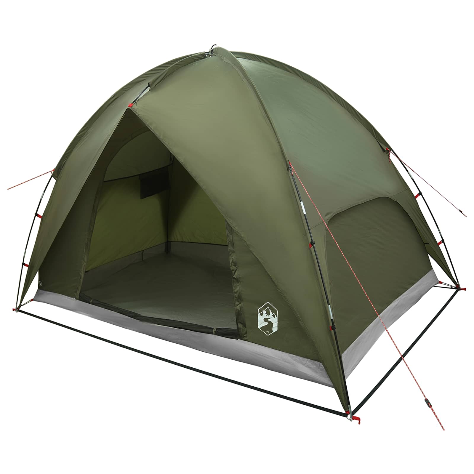 Campingzelt mit Regenhaube wasserdicht 4 Personen Olivgrün