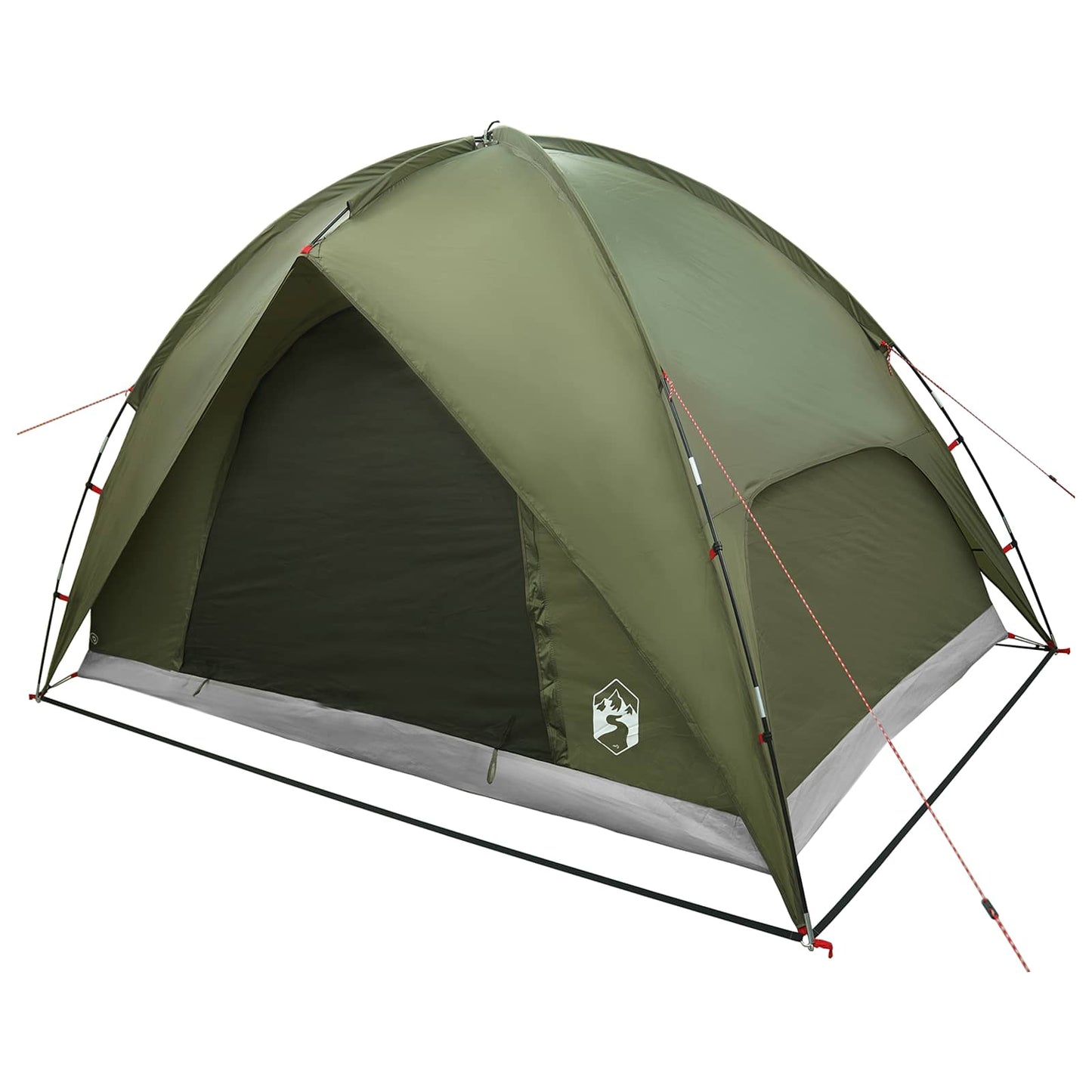 Campingzelt mit Regenhaube wasserdicht 4 Personen Olivgrün
