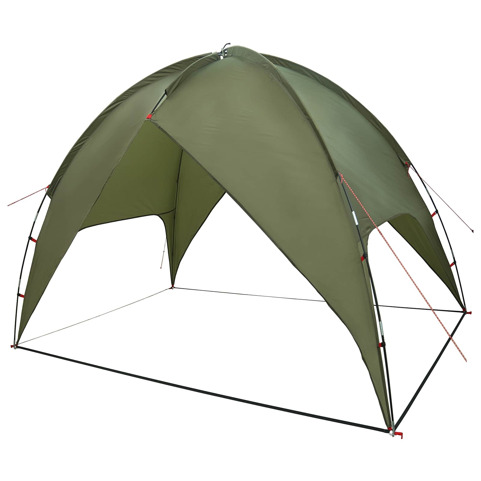 Campingzelt mit Regenhaube wasserdicht 4 Personen Olivgrün