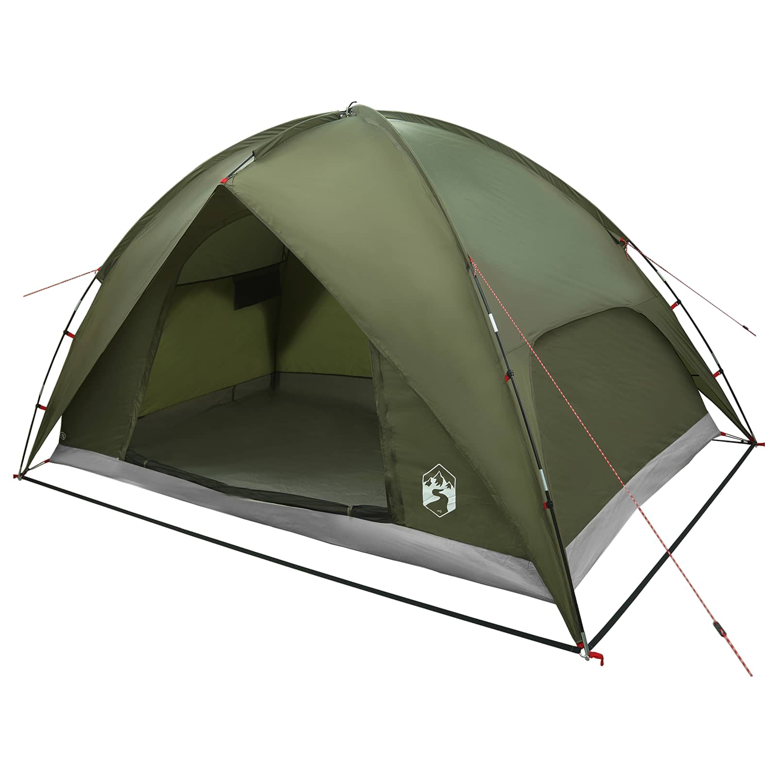 Campingzelt mit Regenhaube wasserdicht 4 Personen Olivgrün