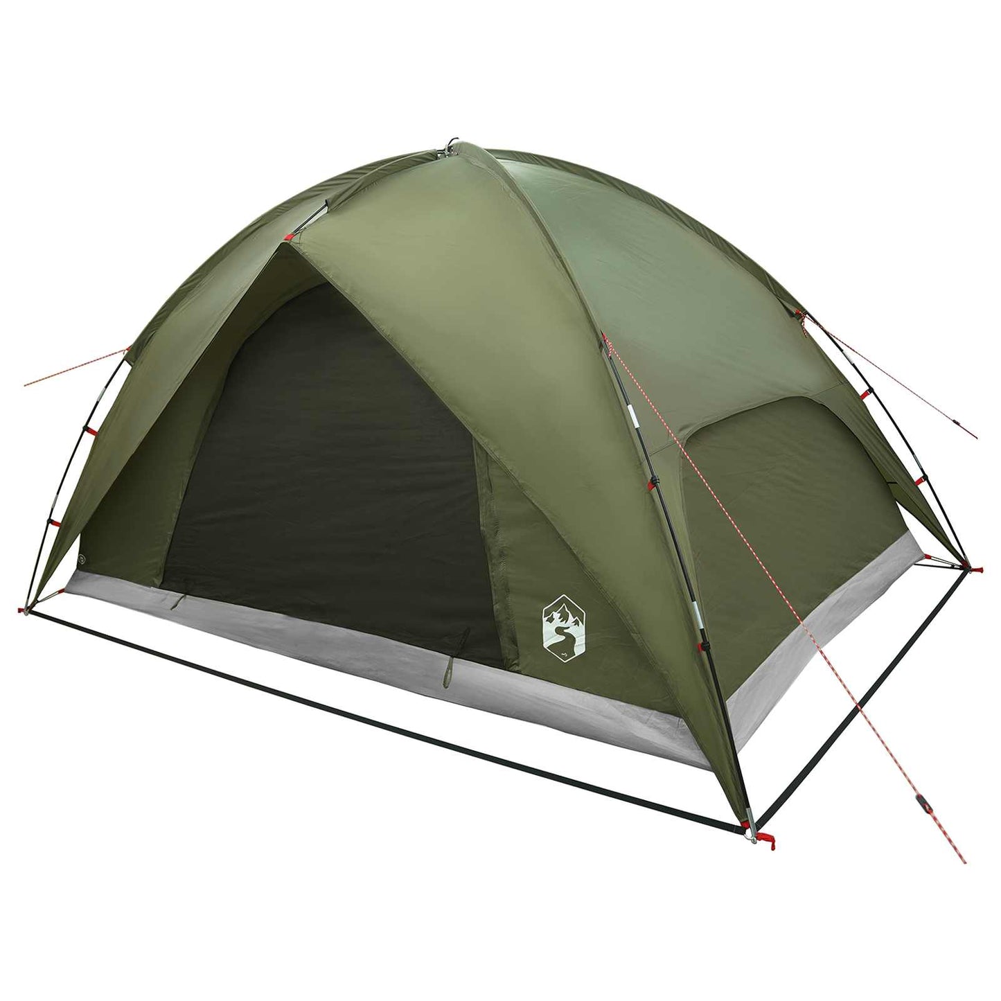 Campingzelt mit Regenhaube wasserdicht 4 Personen Olivgrün