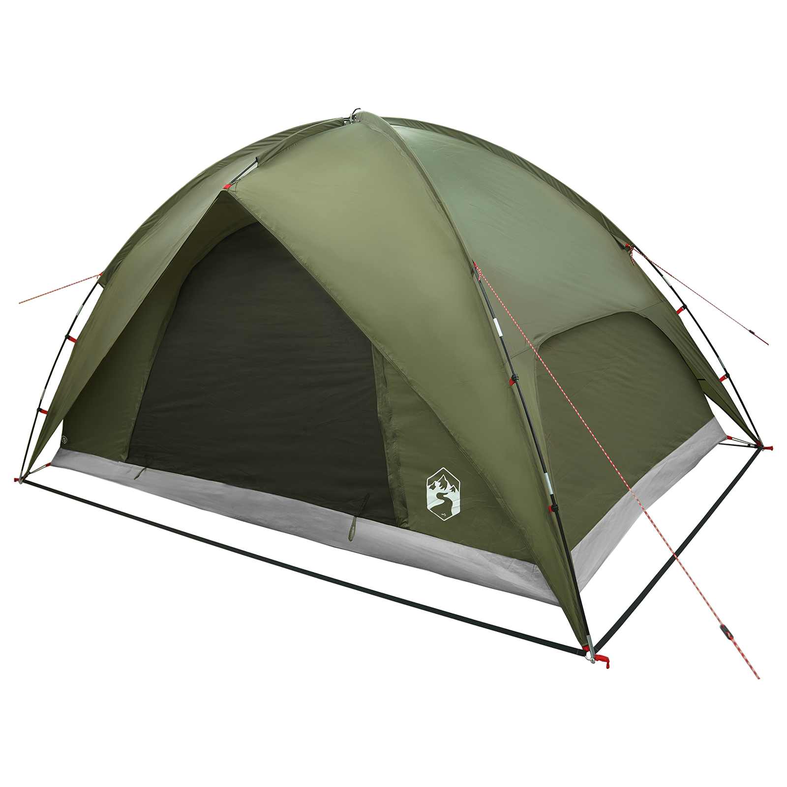 Campingzelt mit Regenhaube wasserdicht 4 Personen Olivgrün