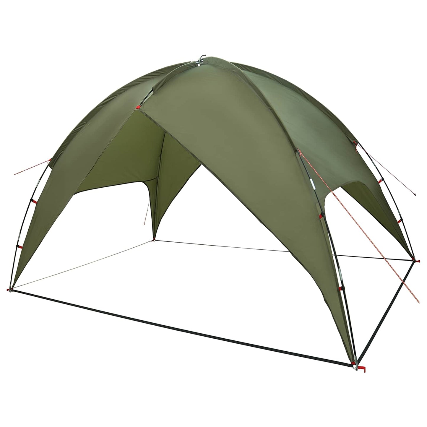 Campingzelt mit Regenhaube wasserdicht 4 Personen Olivgrün