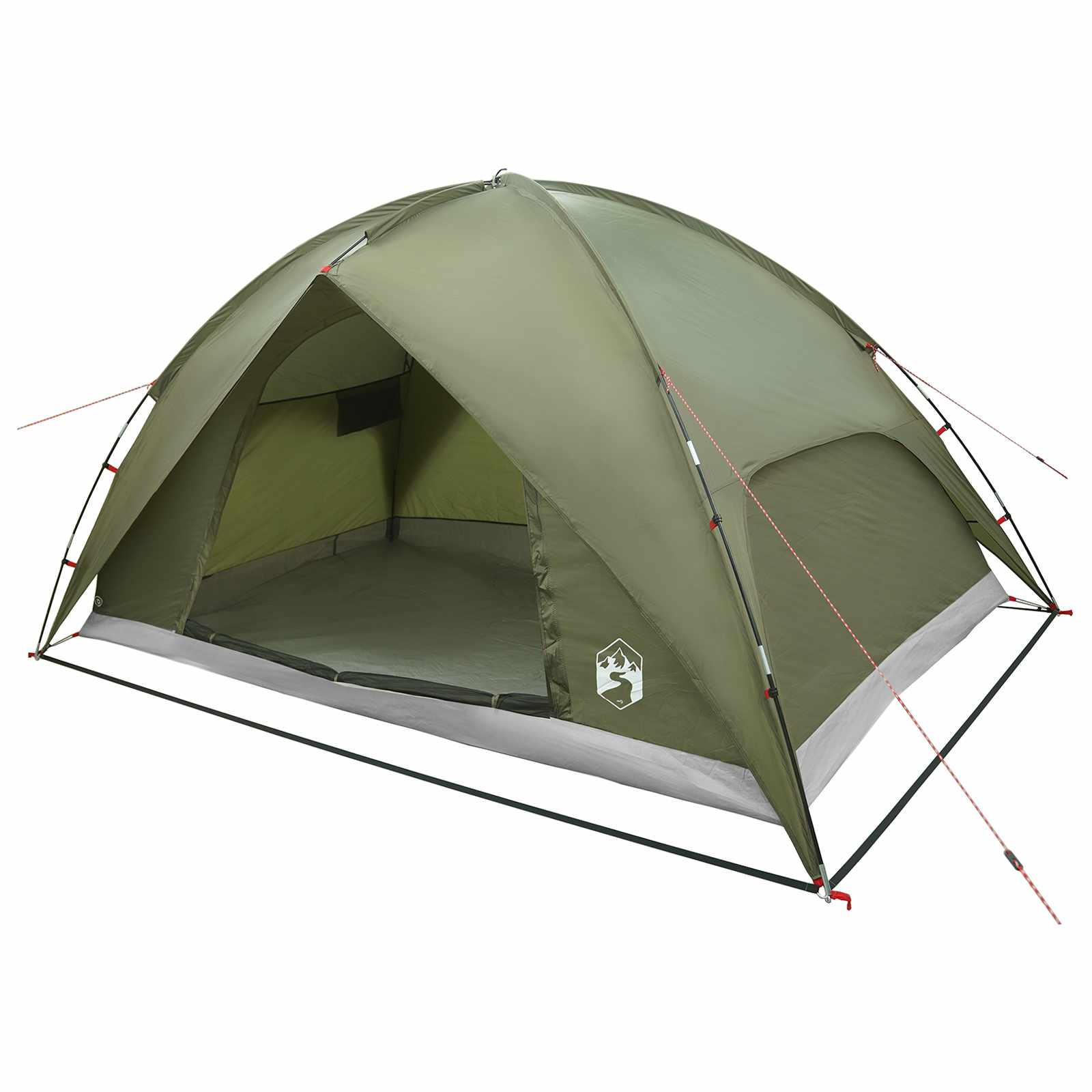 Campingzelt mit Regenhaube wasserdicht 4 Personen Olivgrün