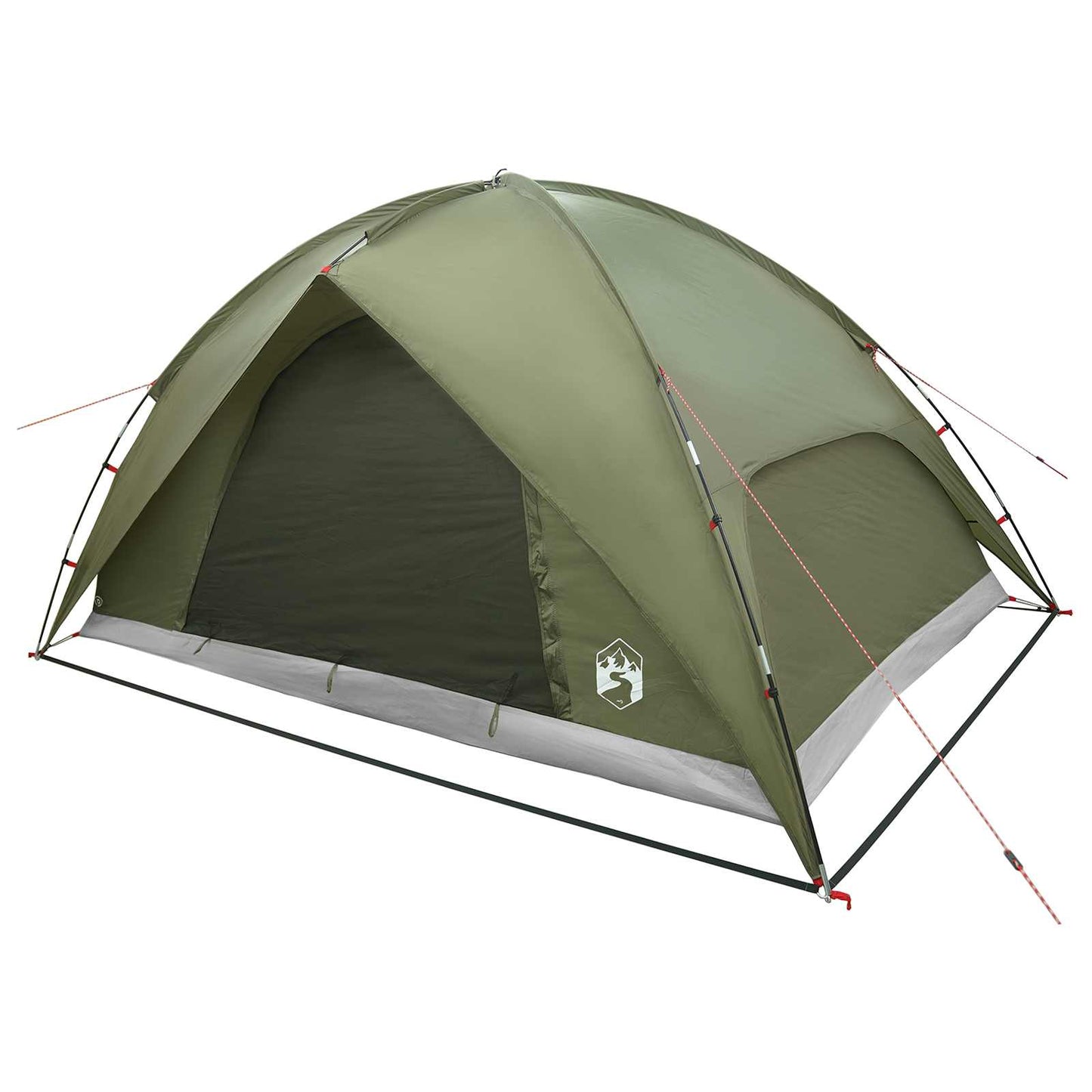 Campingzelt mit Regenhaube wasserdicht 4 Personen Olivgrün