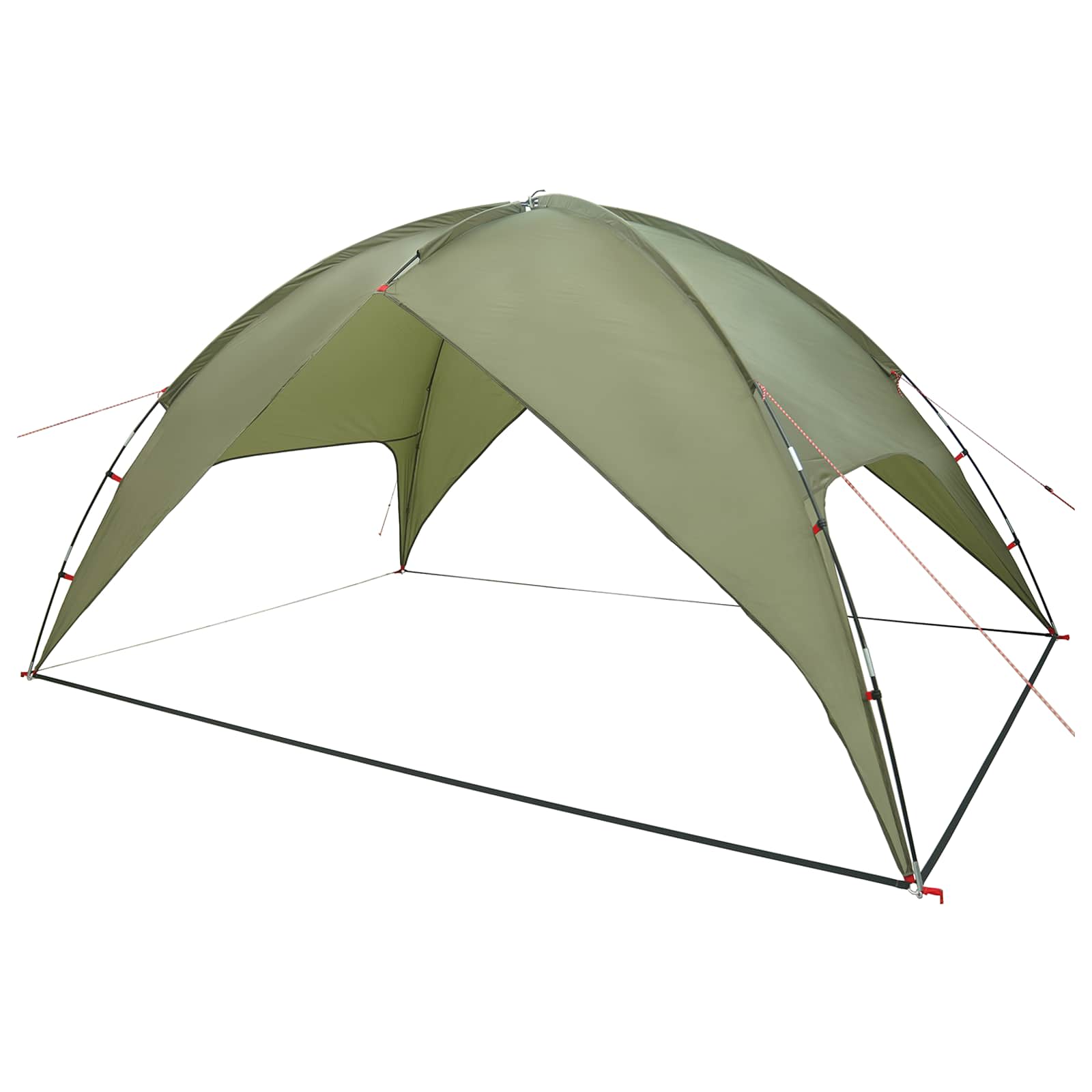 Campingzelt mit Regenhaube wasserdicht 4 Personen Olivgrün