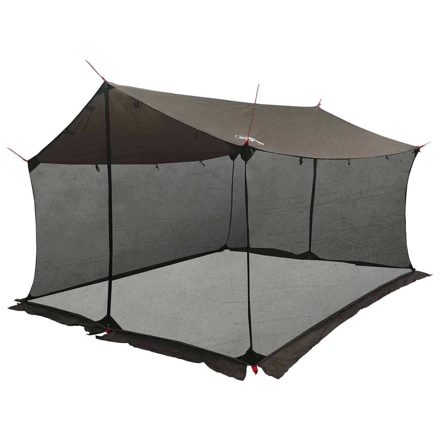 Camping-Tarp mit Netzwänden 340 x 260 x 220 cm Braun Grau
