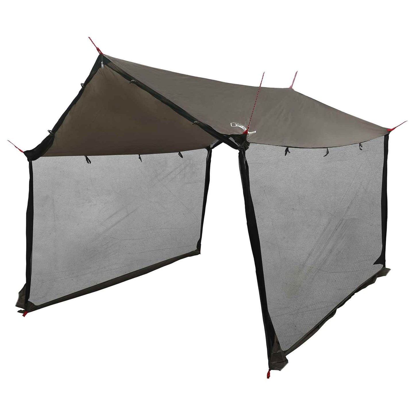 Camping-Tarp mit Netzwänden 340 x 260 x 220 cm Braun Grau