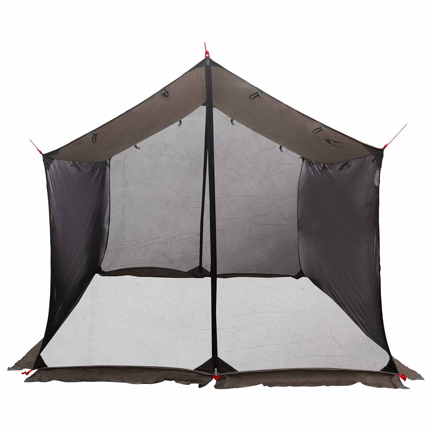 Camping-Tarp mit Netzwänden 340 x 260 x 220 cm Braun Grau