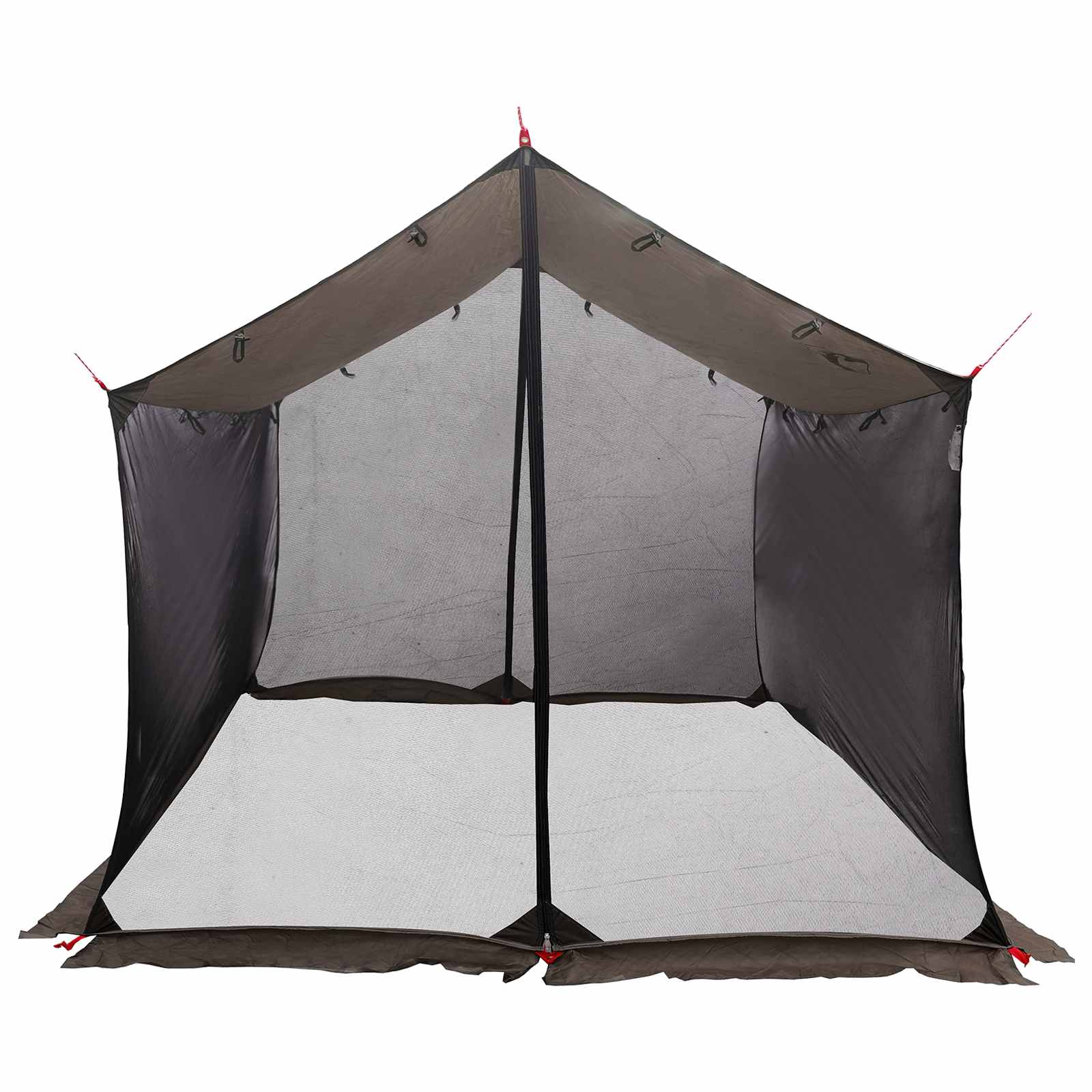 Camping-Tarp mit Netzwänden 340 x 260 x 220 cm Braun Grau
