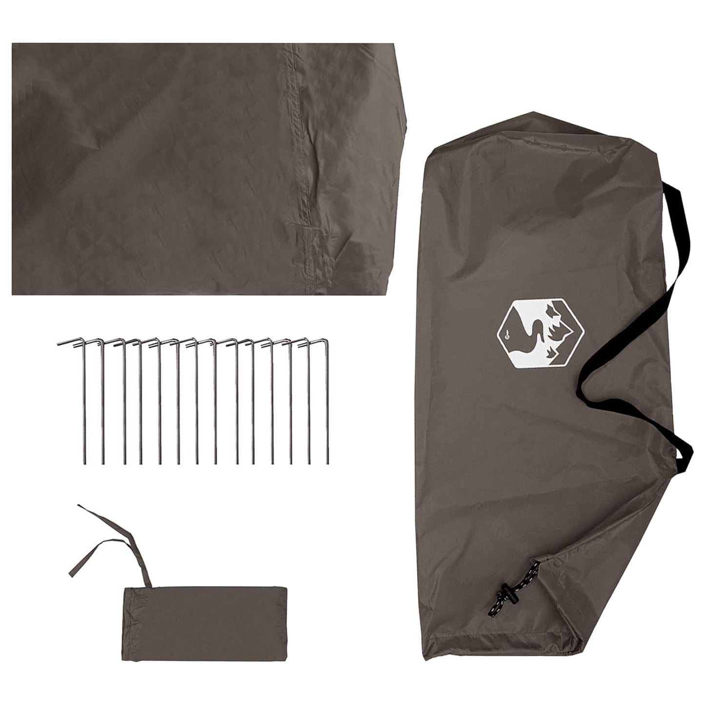 Camping-Tarp mit Netzwänden 270 x 210 x 210 cm Braun Grau