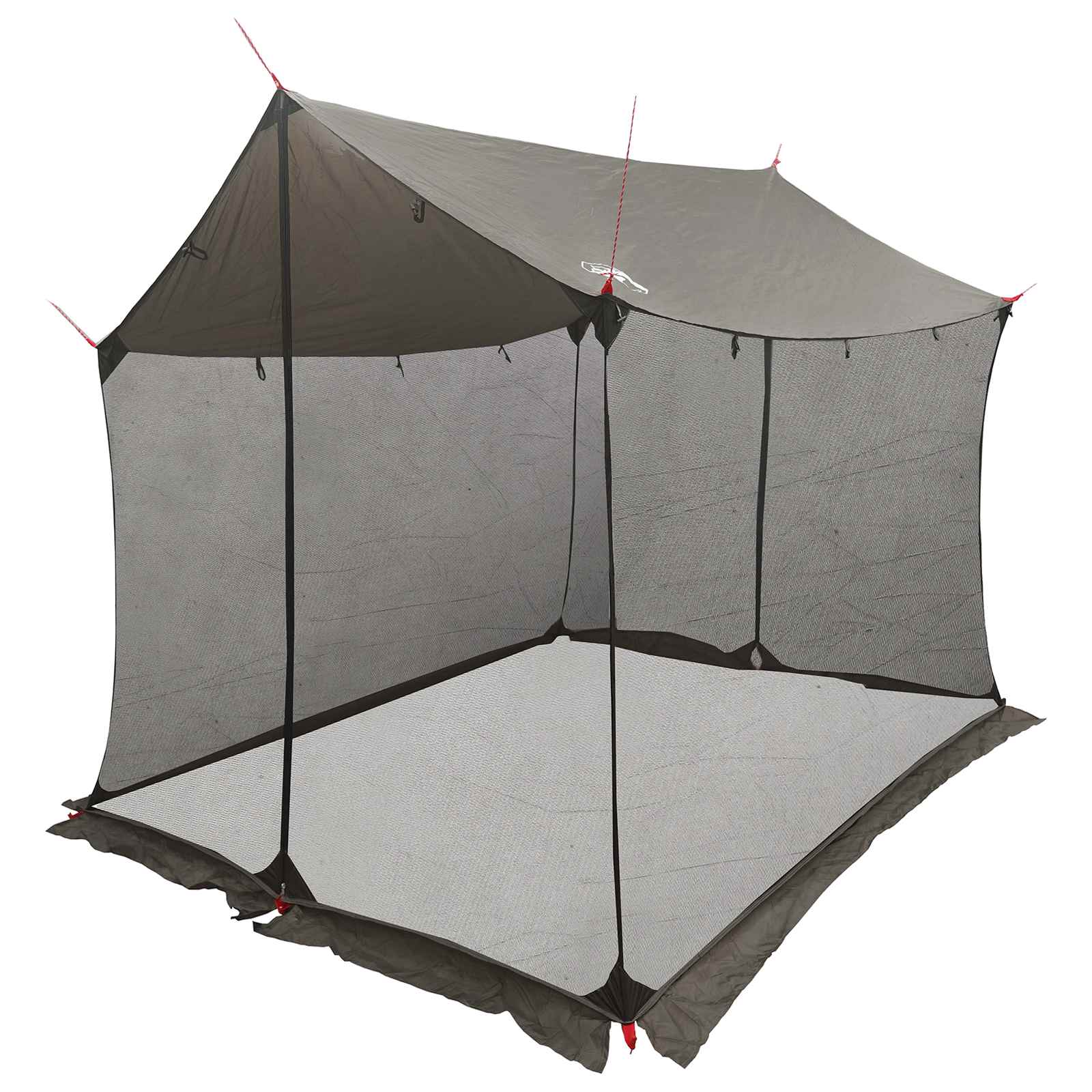 Camping-Tarp mit Netzwänden 270 x 210 x 210 cm Braun Grau