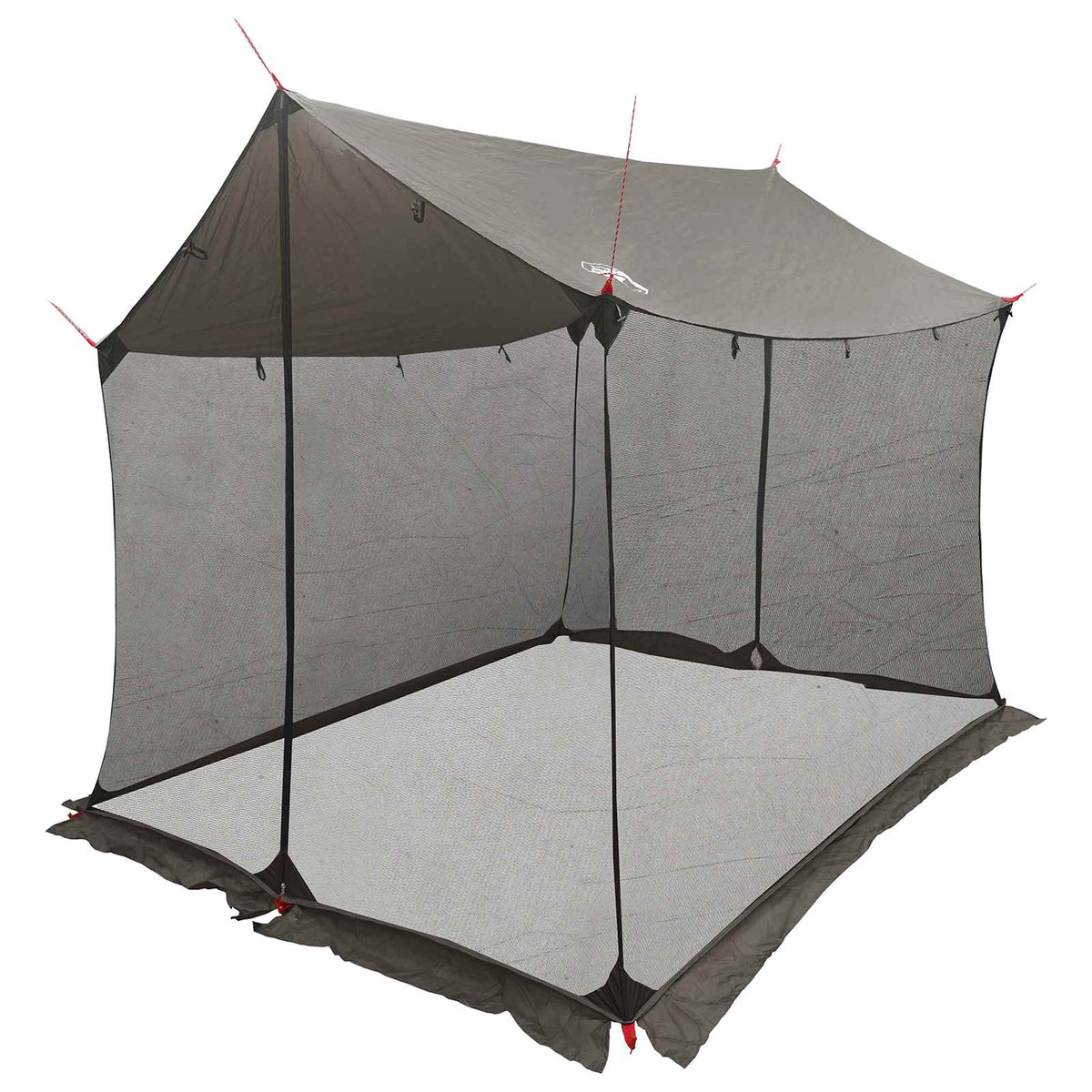 Camping-Tarp mit Netzwänden Braun Grau 270 x 210 x 210 cm