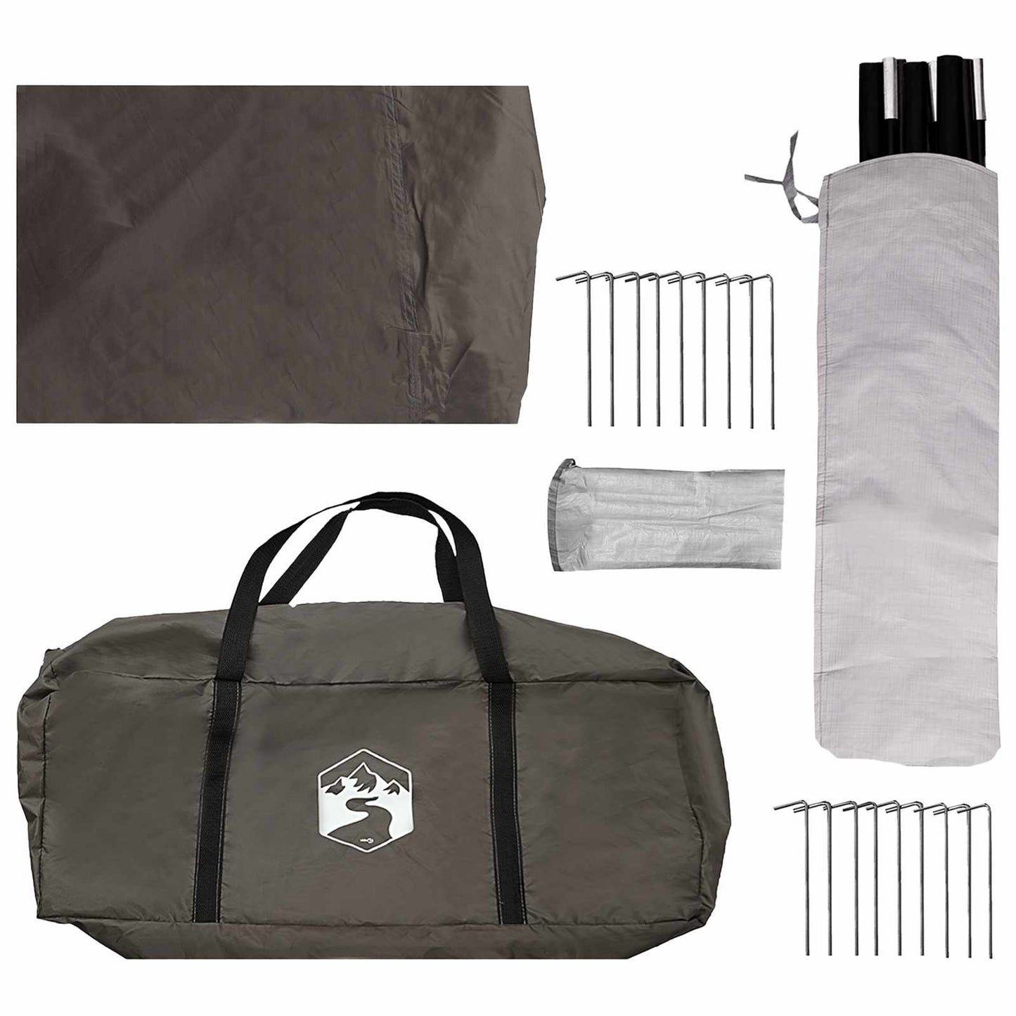 Familienzelt Braun grau 450 x 400 x 265 cm Polyester und Stahl