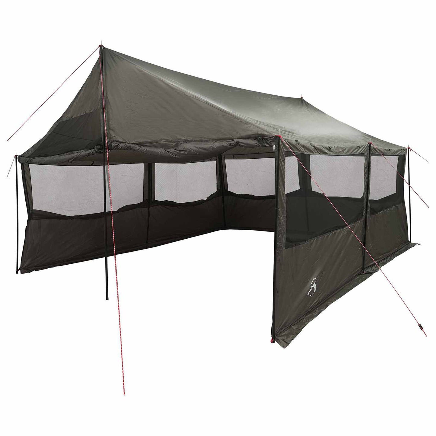 Familienzelt Braun grau 450 x 400 x 265 cm Polyester und Stahl