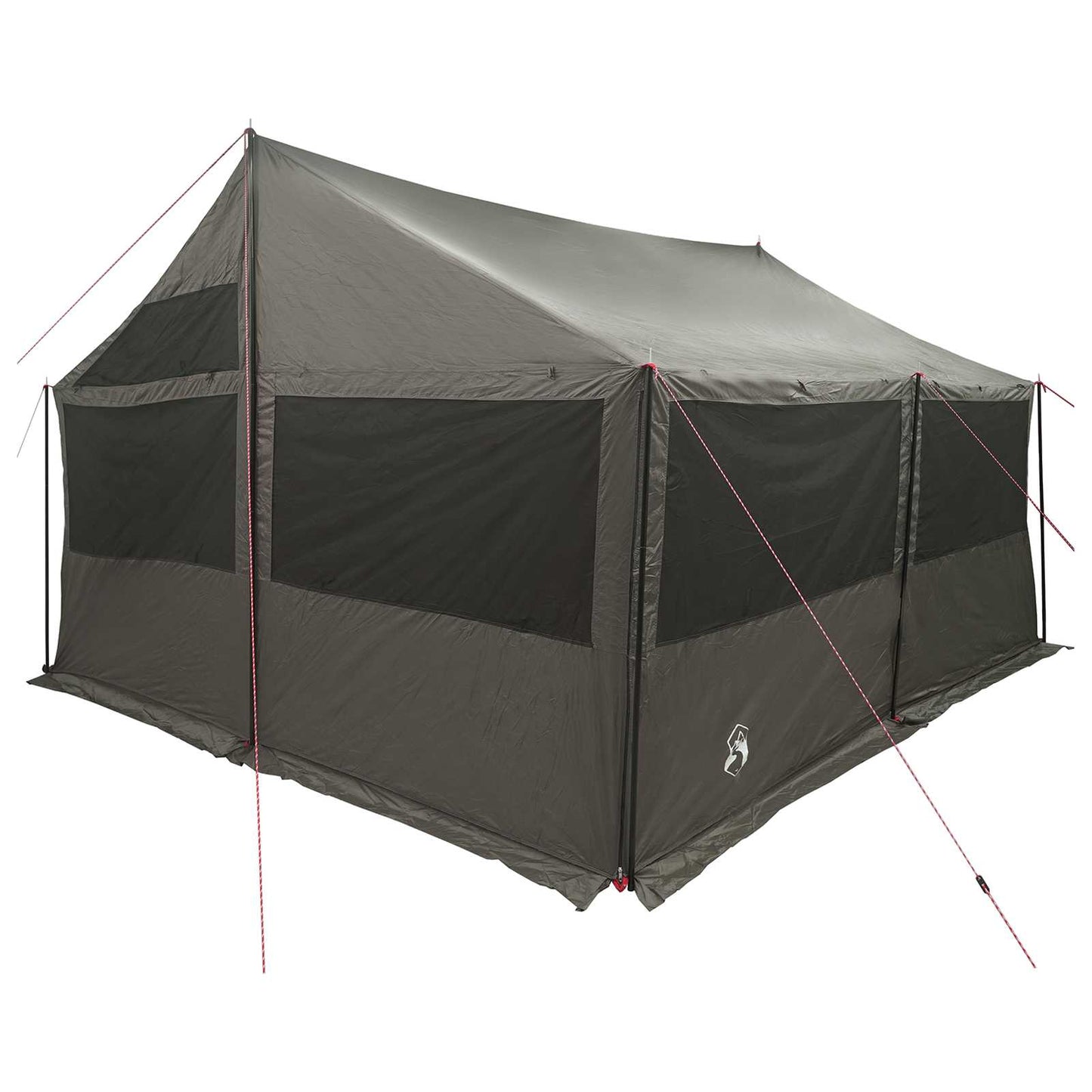 Familienzelt Braun grau 450 x 400 x 265 cm Polyester und Stahl