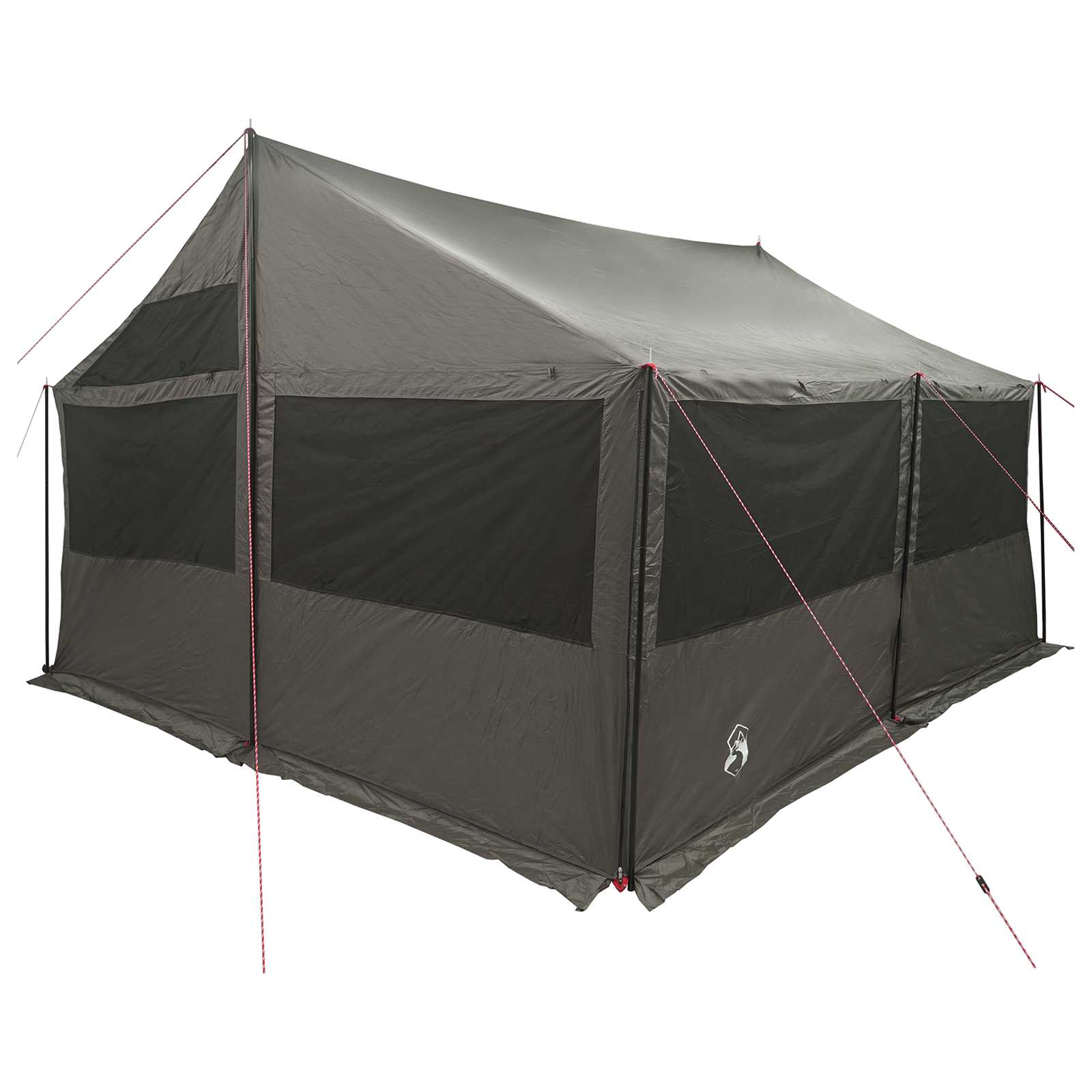 Familienzelt Braun grau 450 x 400 x 265 cm Polyester und Stahl