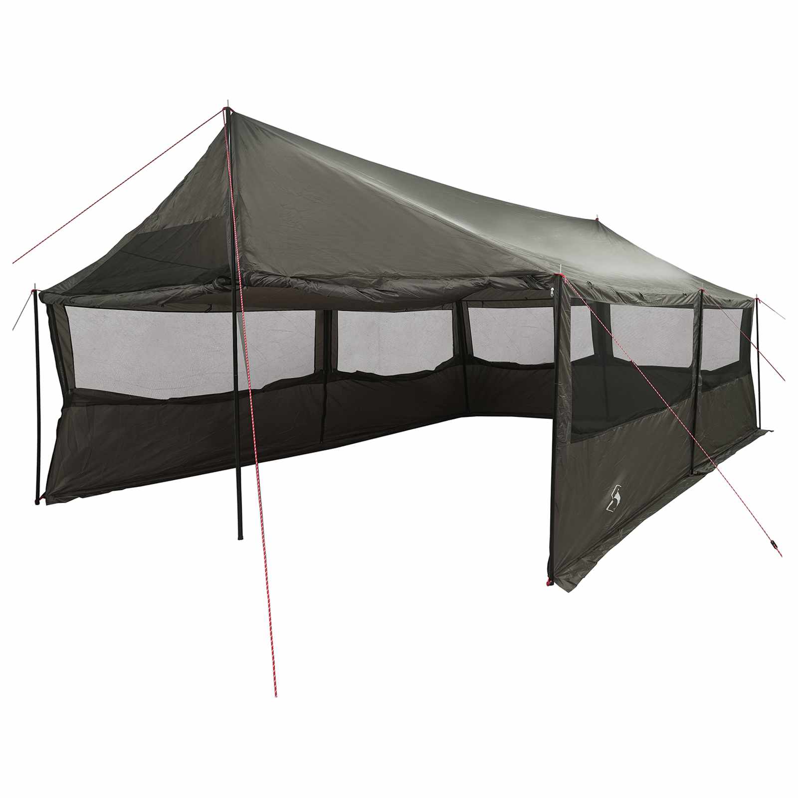 Familienzelt Braun grau 600 x 400 x 268 cm Polyester und Stahl