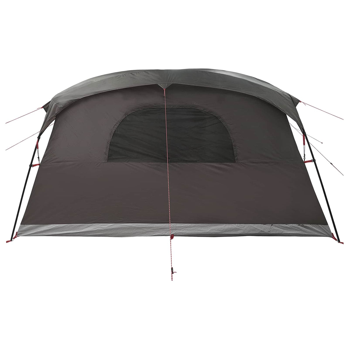 Tunnelzelt 6 Personen Braun Grau Polyester und Stahl