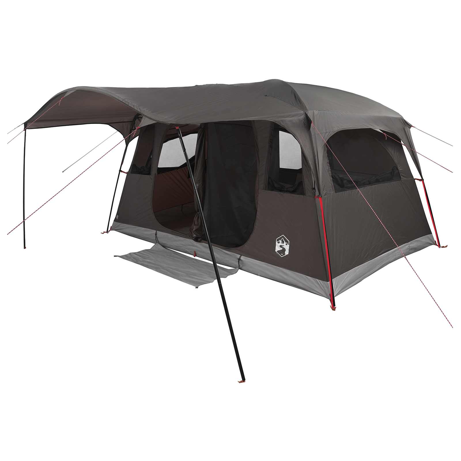 Tunnelzelt Braun Grau 427 x 305 x 205 cm Polyester und Stahl