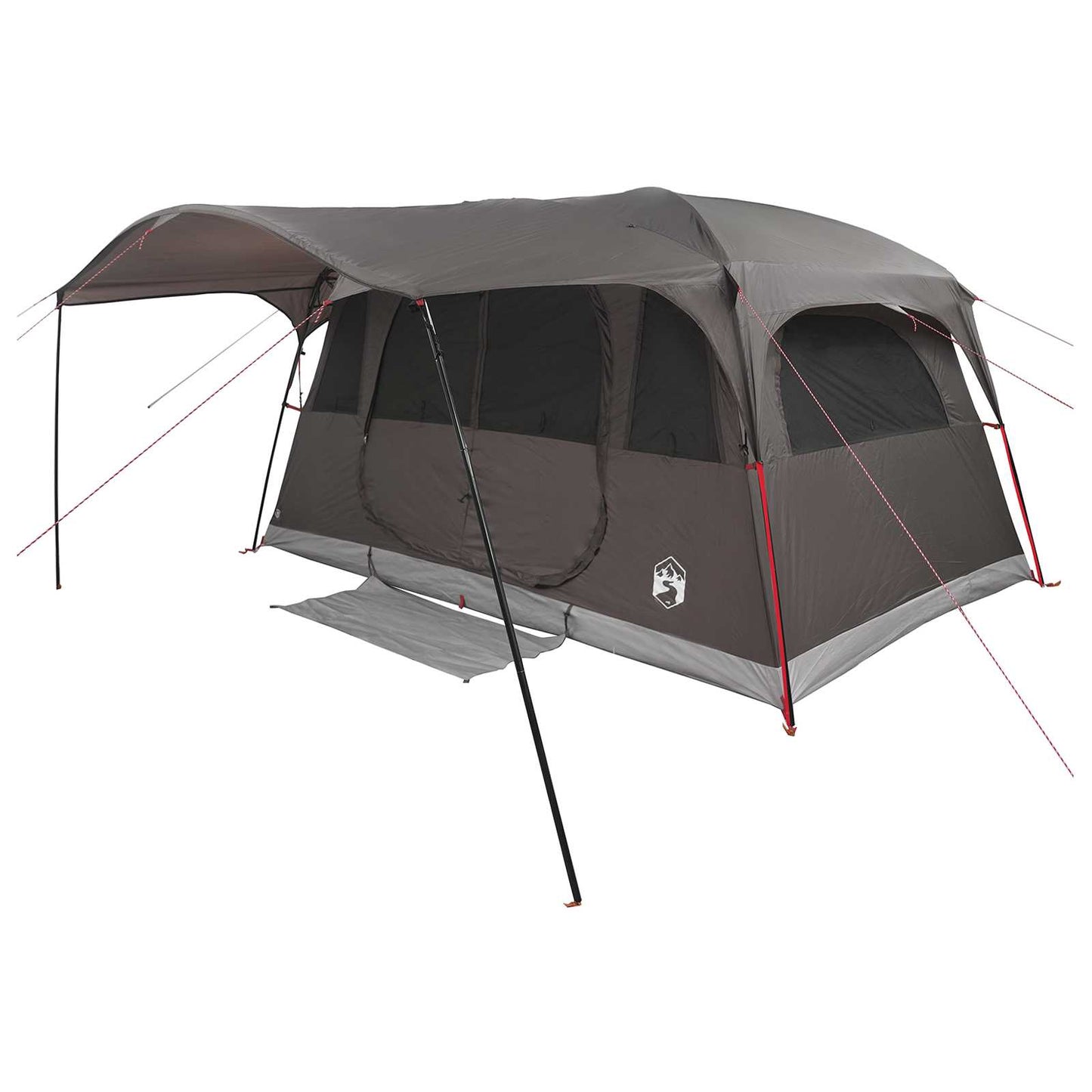 Tunnelzelt Braun Grau 427 x 305 x 205 cm Polyester und Stahl