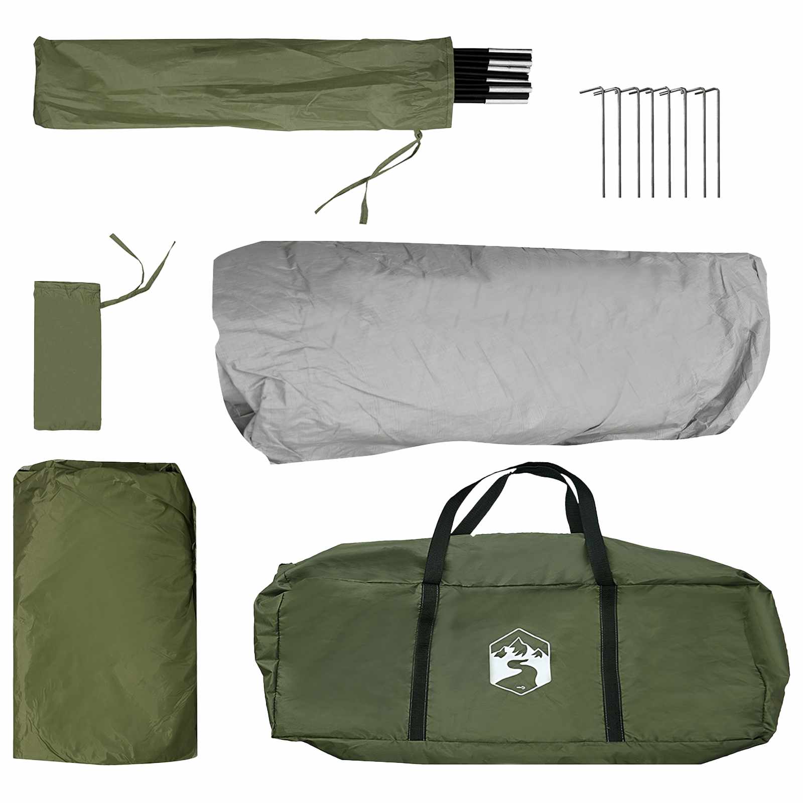 Sofort Zelt Olive Grün 305 x 215 x 140 cm Polyester und Stahl