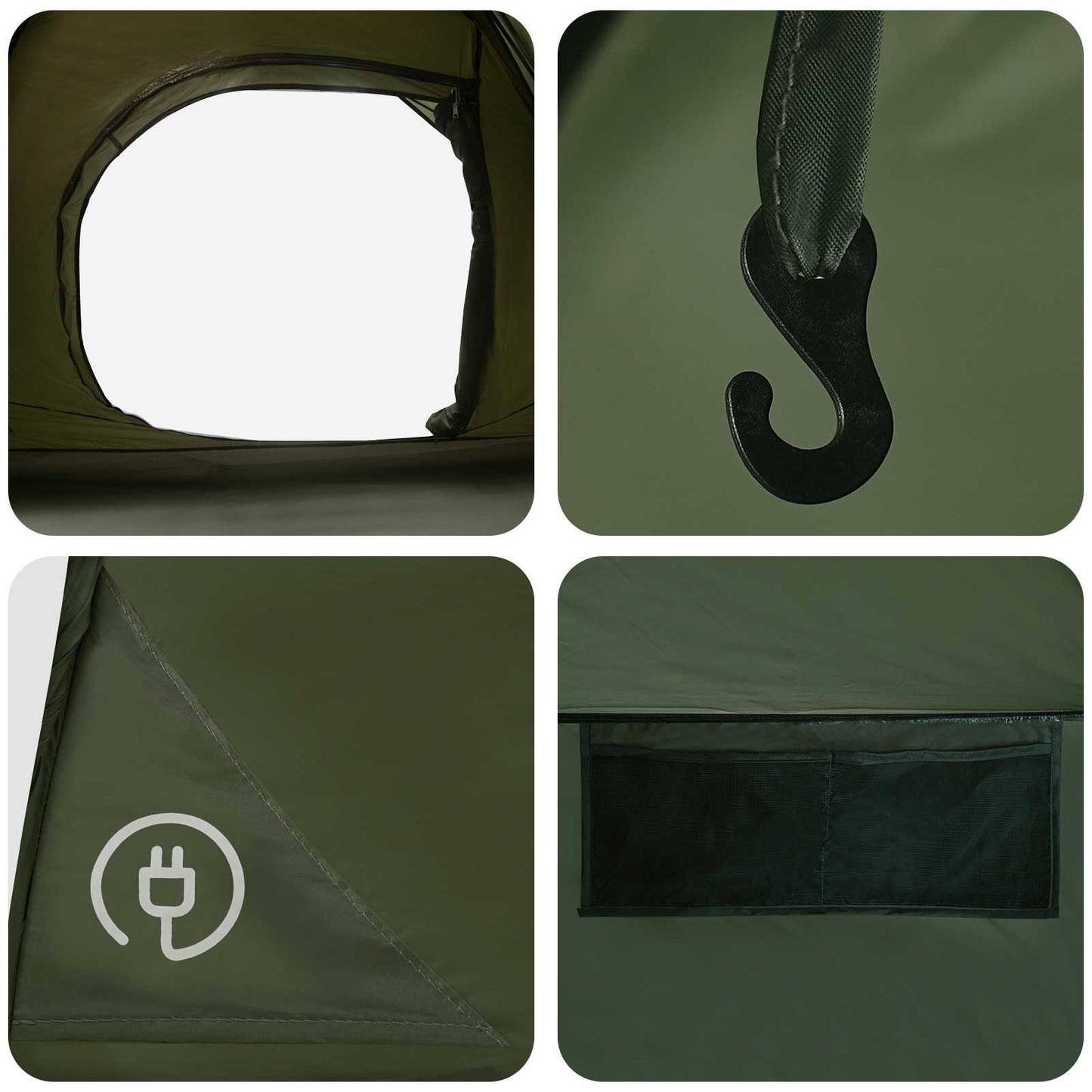 Sofort Zelt Olive Grün 305 x 215 x 140 cm Polyester und Stahl