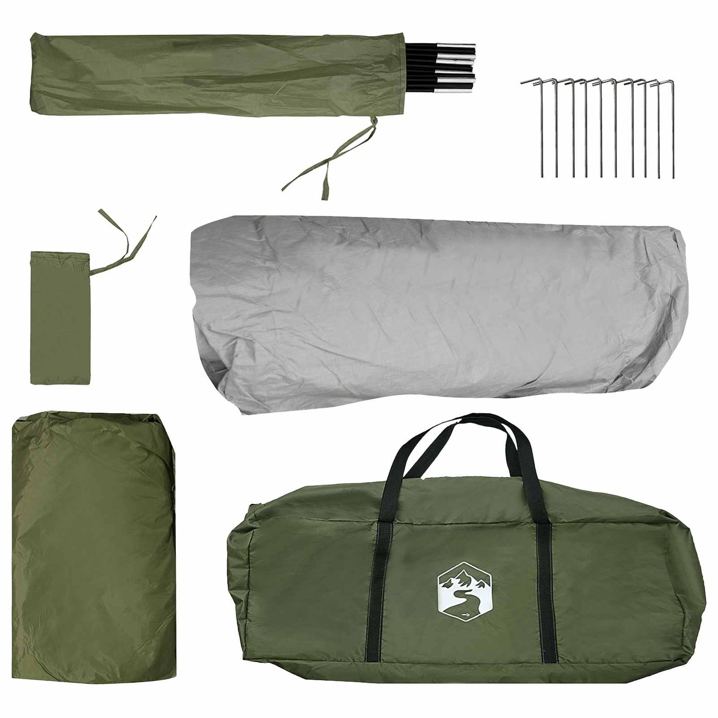 Sofort Zelt Olive Grün 305 x 275 x 190 cm Polyester und Stahl