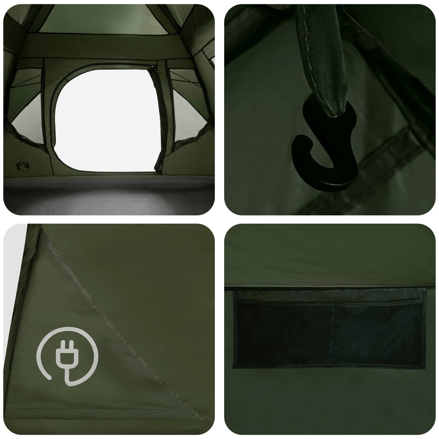 Sofort Zelt Olive Grün 305 x 275 x 190 cm Polyester und Stahl