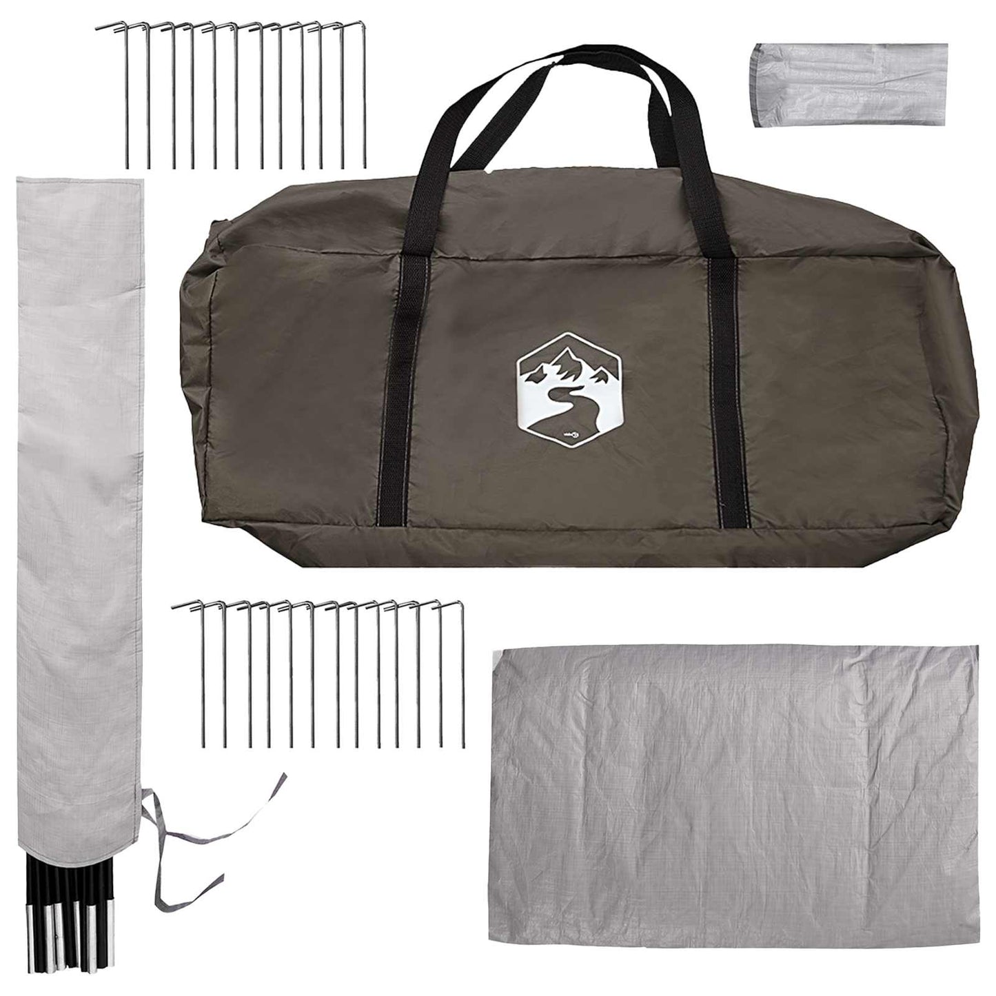 Tipi Zelt 18 Personen Braun Grau Polyester und Stahl