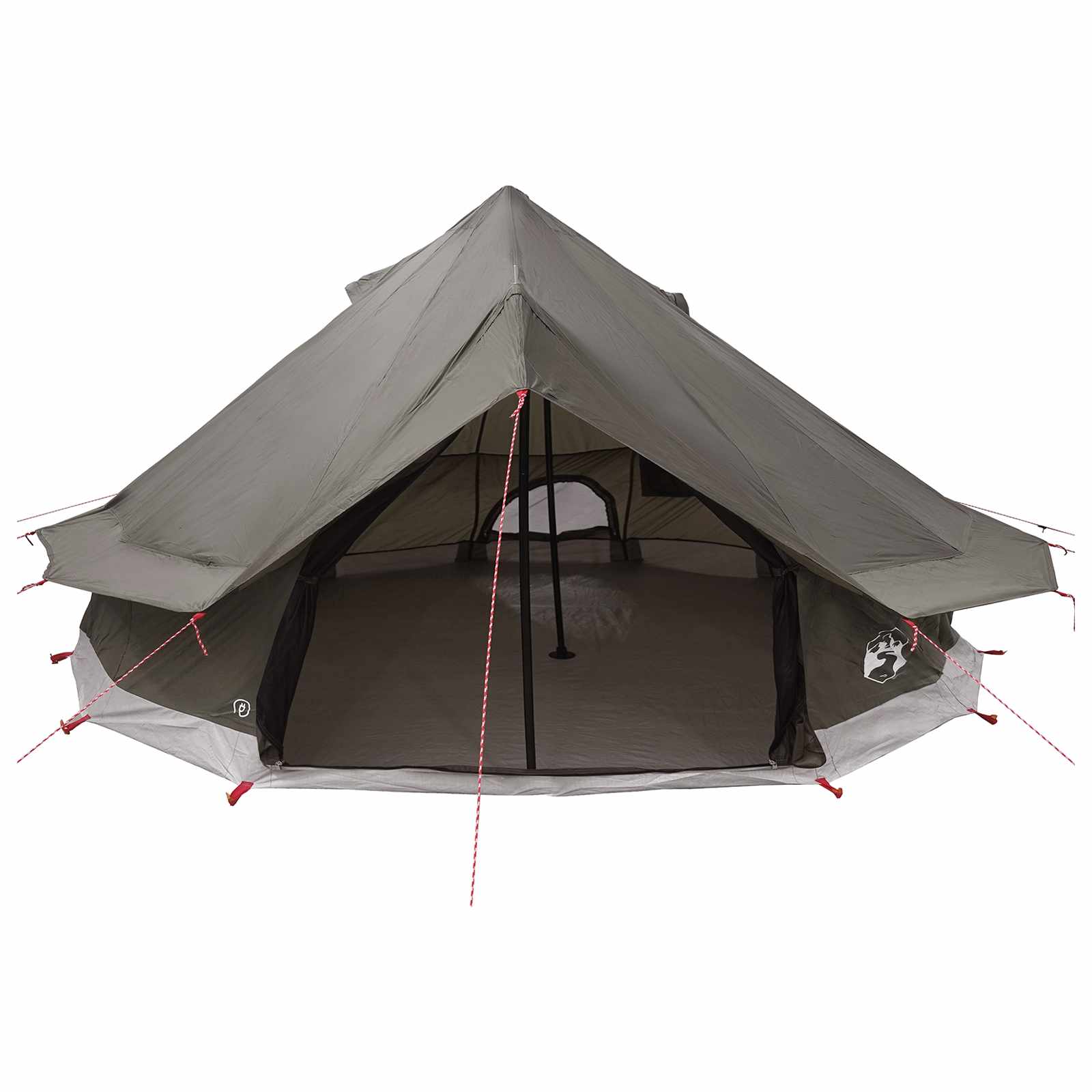 Tipi Zelt 18 Personen Braun Grau Polyester und Stahl