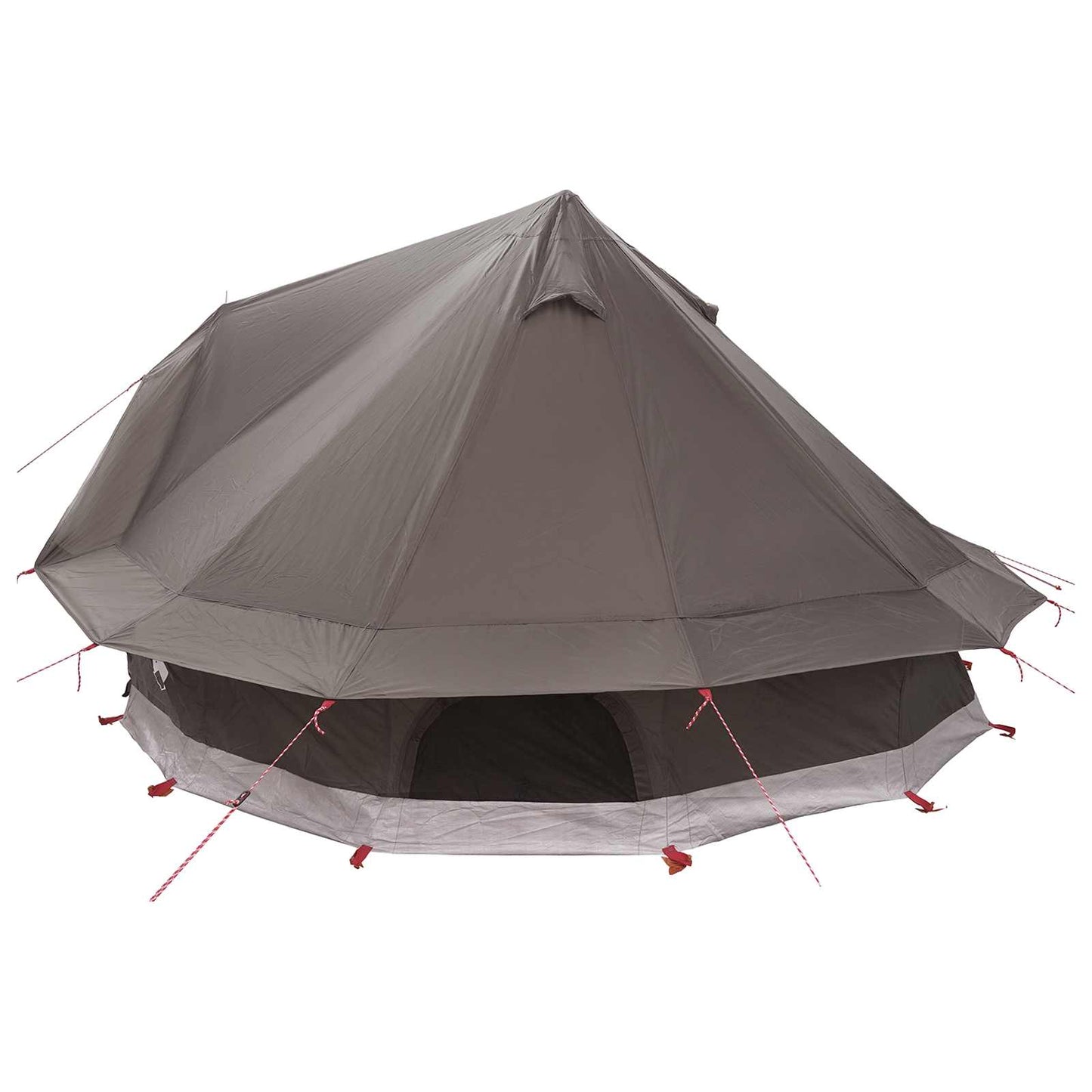 Tipi Zelt 18 Personen Braun Grau Polyester und Stahl